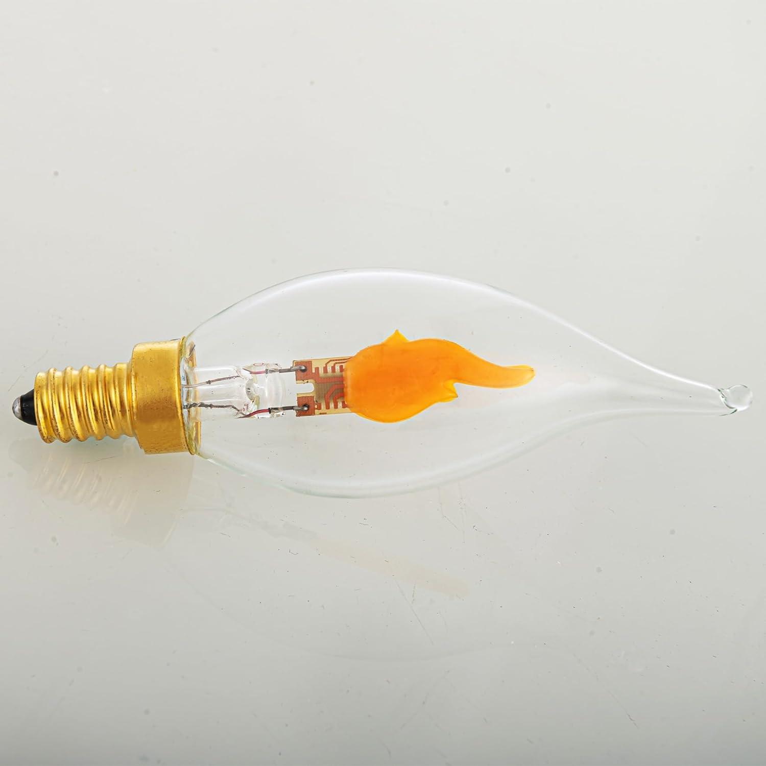 Bombillas LED E12 de Llama Parpadeante Sunaiony - Paquete de 6