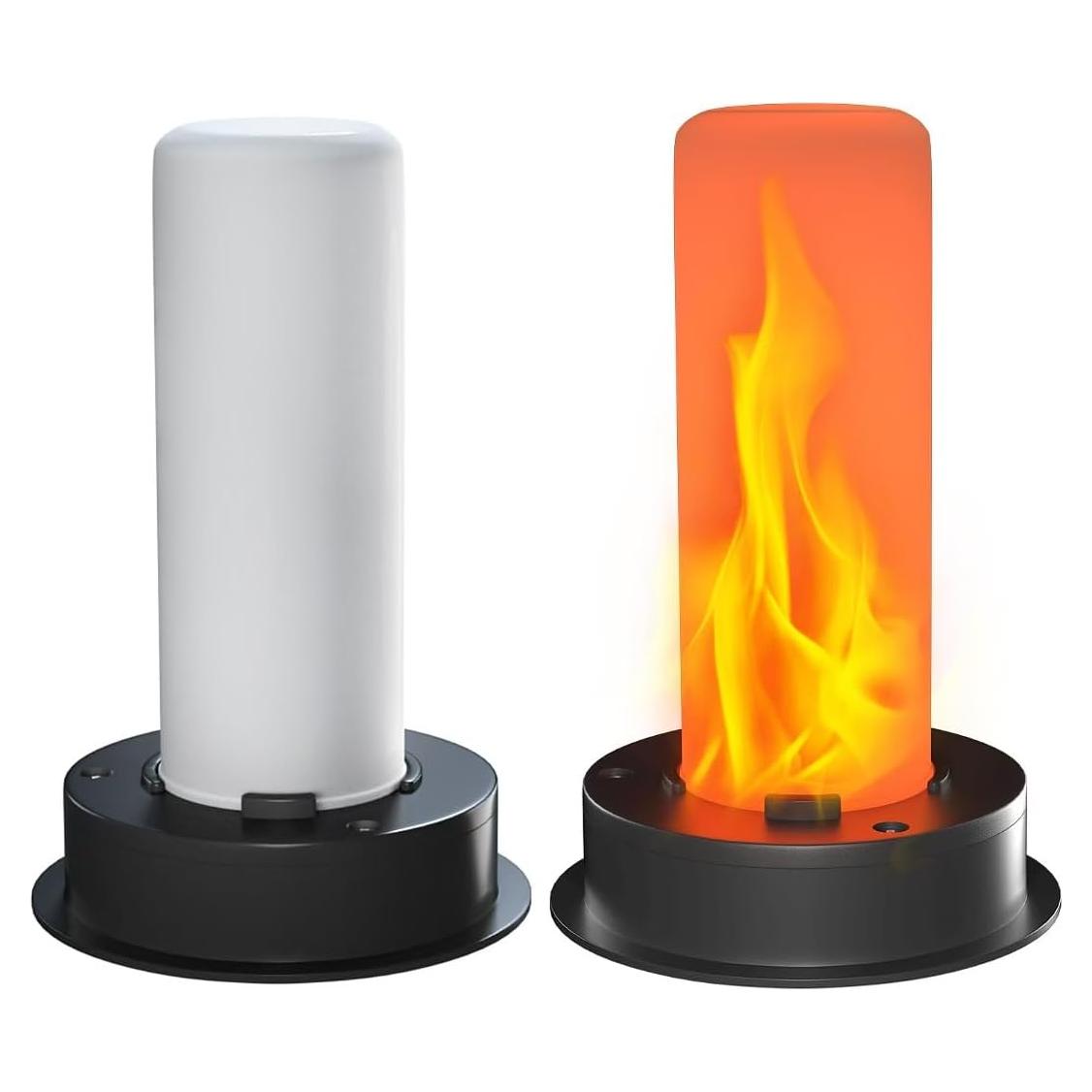 Paquete de 2 tapas de luz solar Babineto con llama LED 8.51 cm
