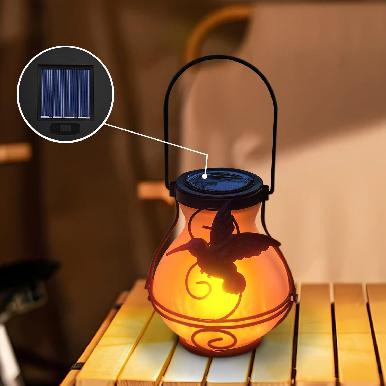 Paquete de 2 tapas de luz solar Babineto con llama LED 8.51 cm