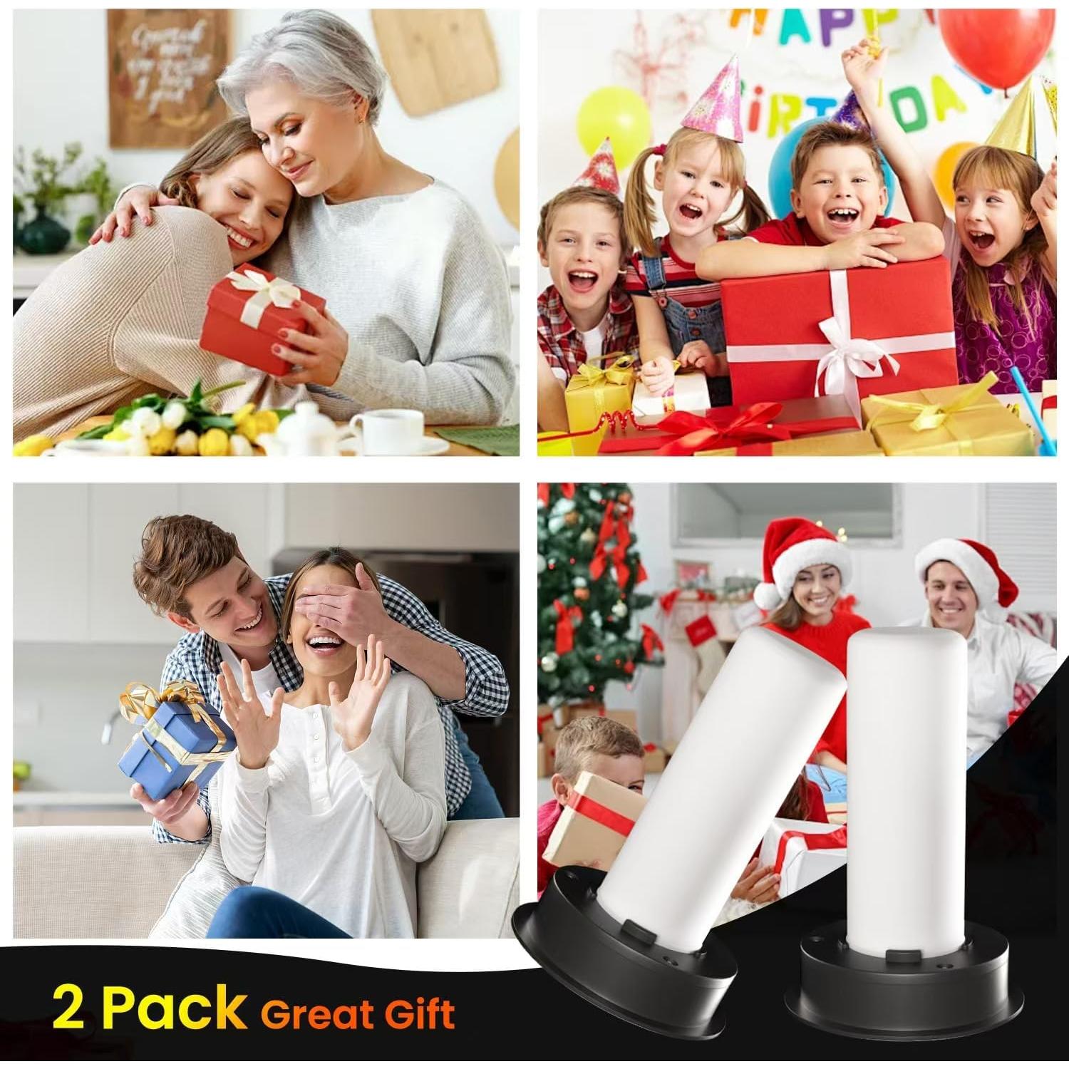 Paquete de 2 tapas de luz solar Babineto con llama LED 8.51 cm