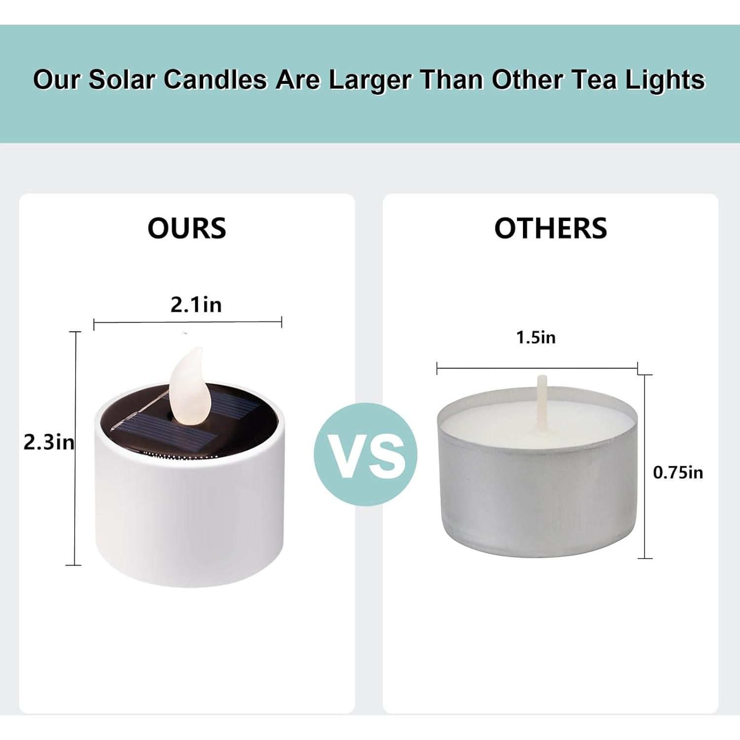 Luces de Té Solares LED Stadeco - Paquete de 8 Velas Recargables