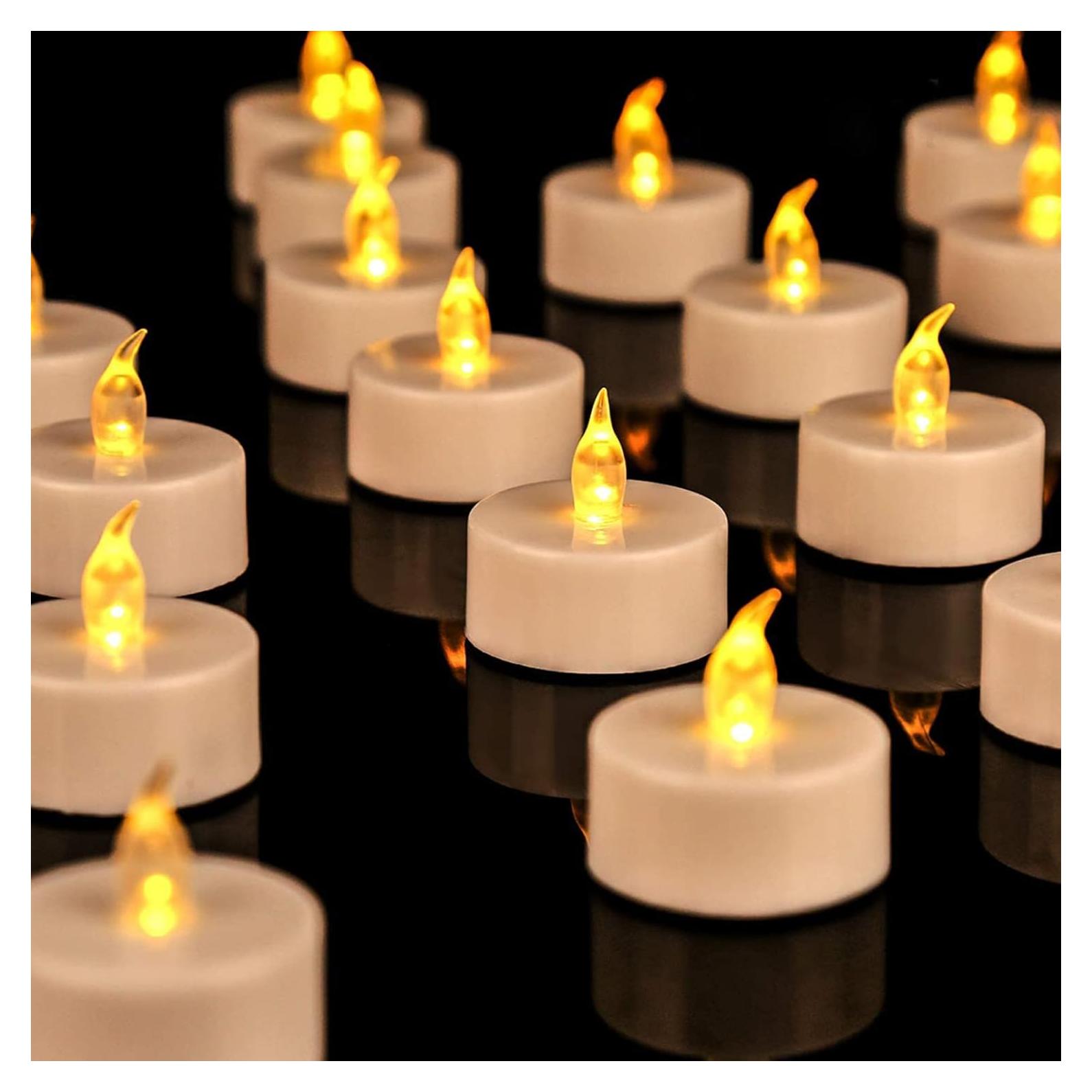 24 Velas de Té LED Sin Llama Partyreal Amarillas Cálidas