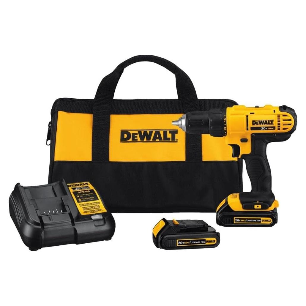 Taladro Atornillador DEWALT 20V Compacto 2 Baterías DCD771C2