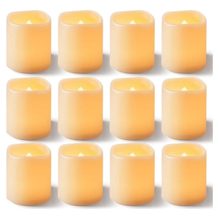 Homemory 100 Velas Votivas LED Amarillo Ámbar Sin Llama