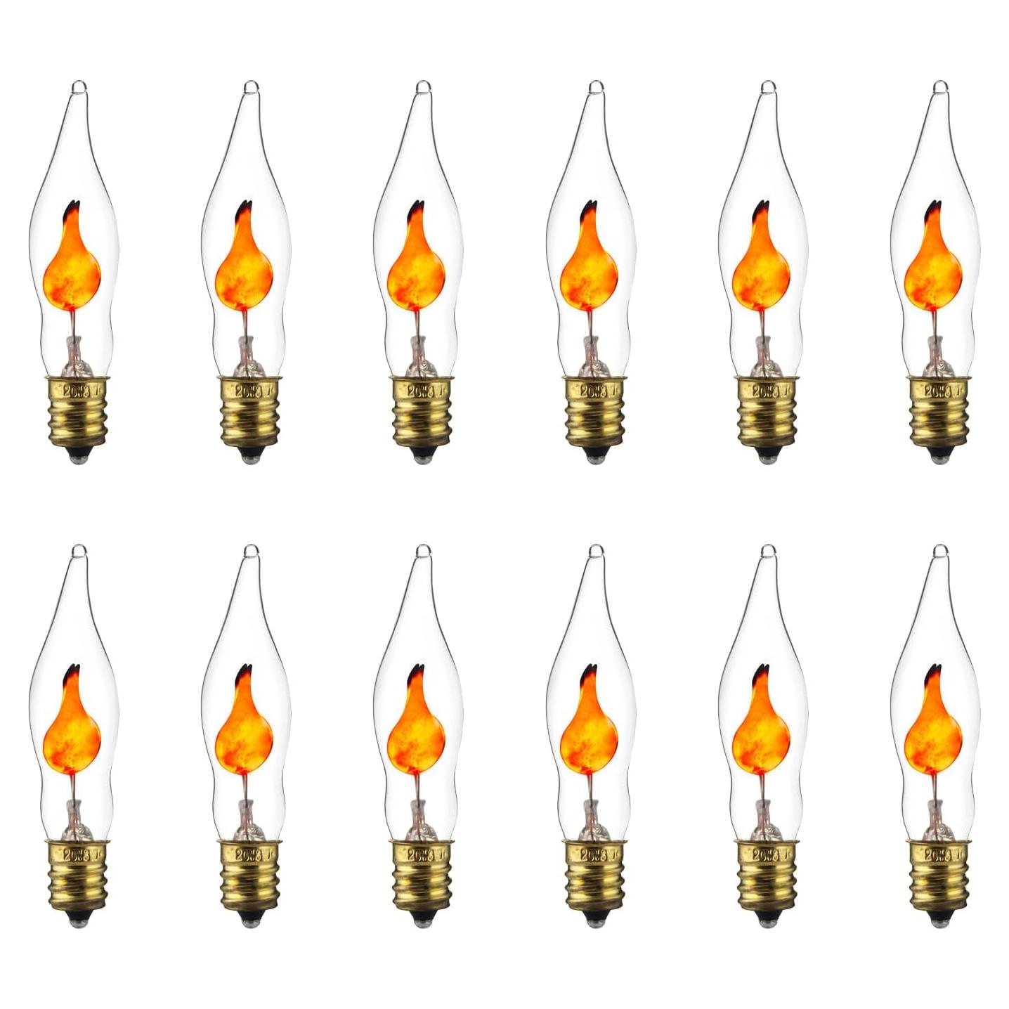 Bombilla de Candelabro Parpadeante Sunlite Petite Naranja E12 3W Paquete 12