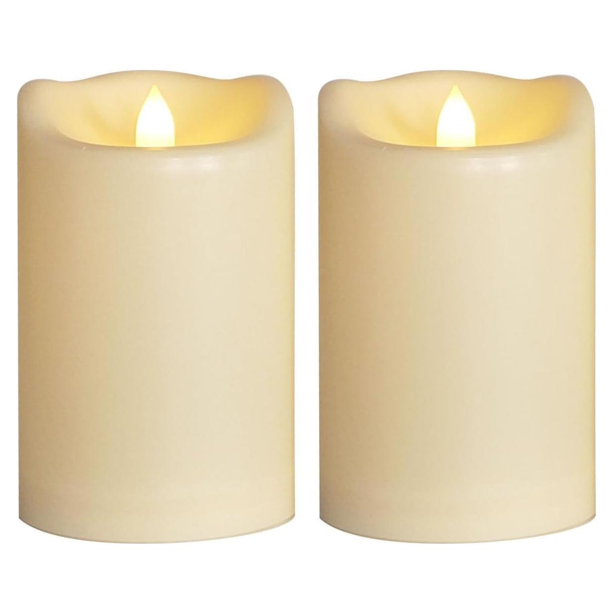 Vela LED de Pilar Impermeable Jingtech 10.16x15.24 cm Paquete de 2