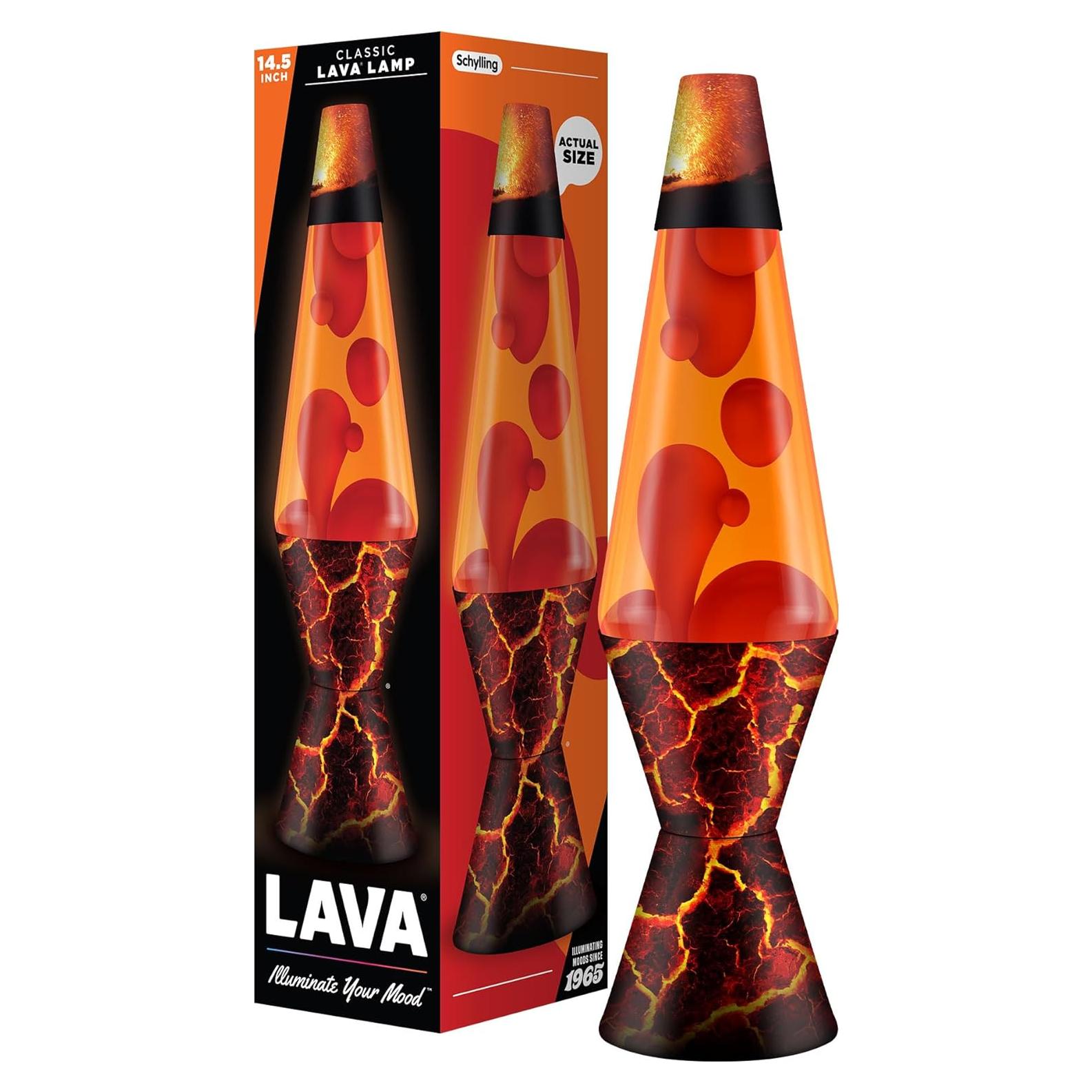 Lámpara Lava Lava - 36.83 cm - Cera Roja y Líquido Naranja
