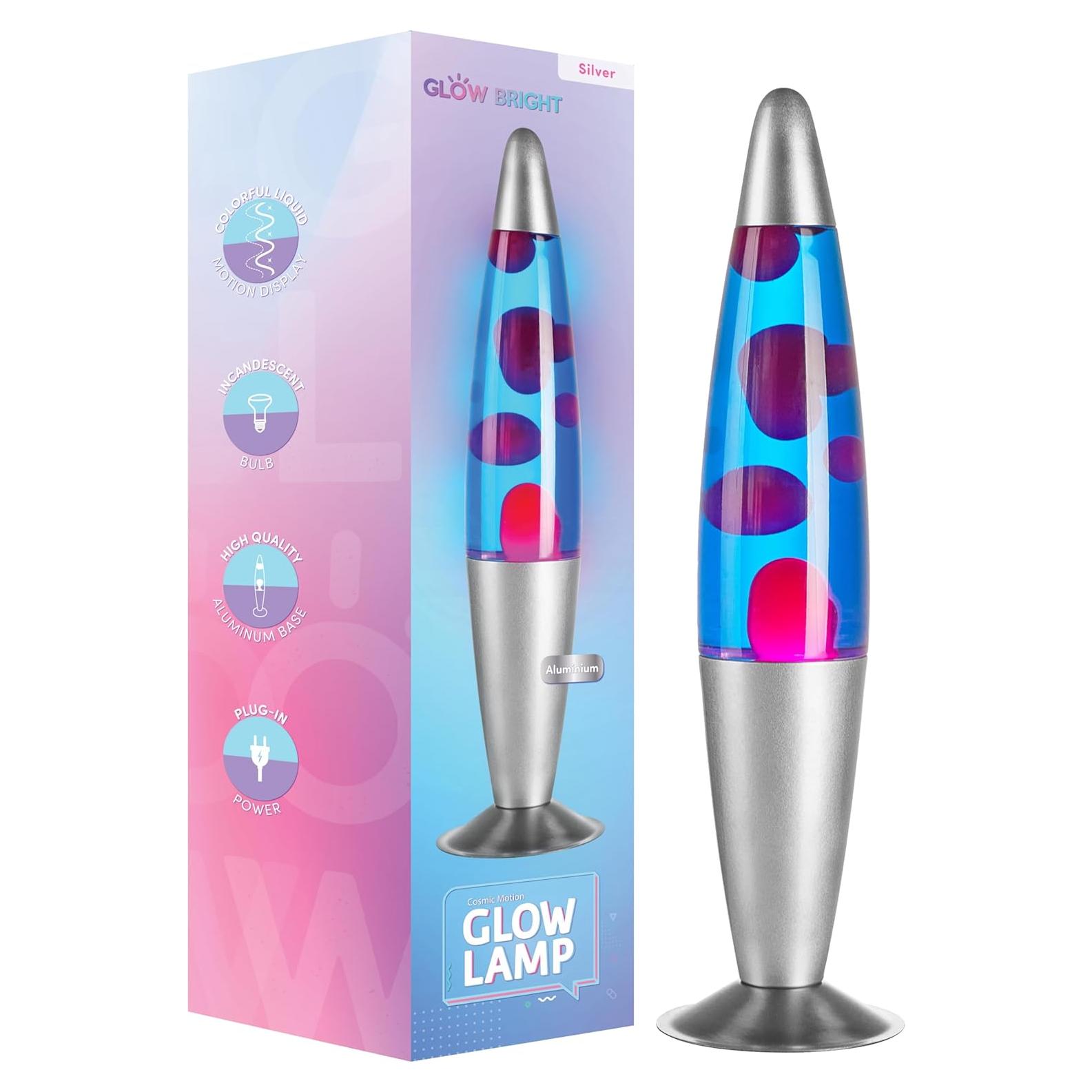 Lámpara de Lava Brillo Volcán Cohete 40.64 cm Azul Rosa