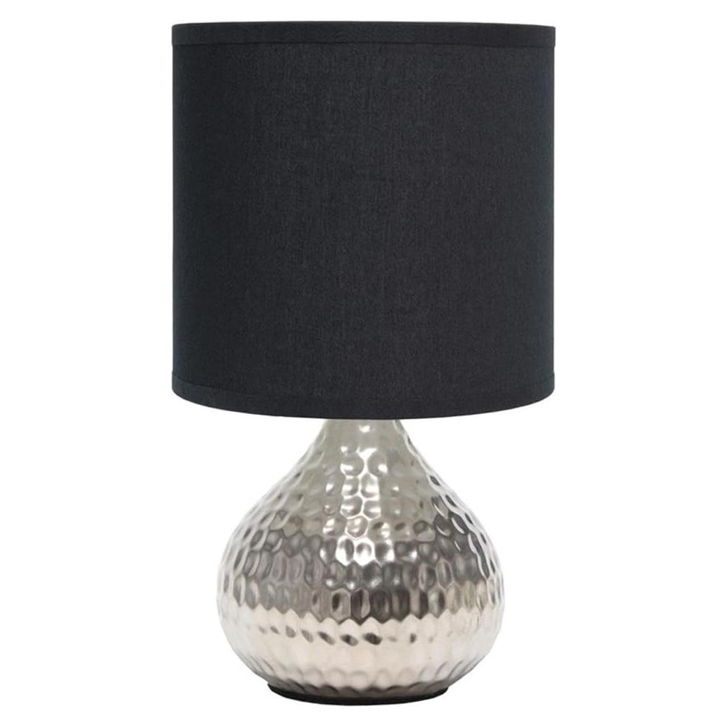 Lámpara de Mesa Simple Designs LT2073-SVB Plateada con Pantalla Negra