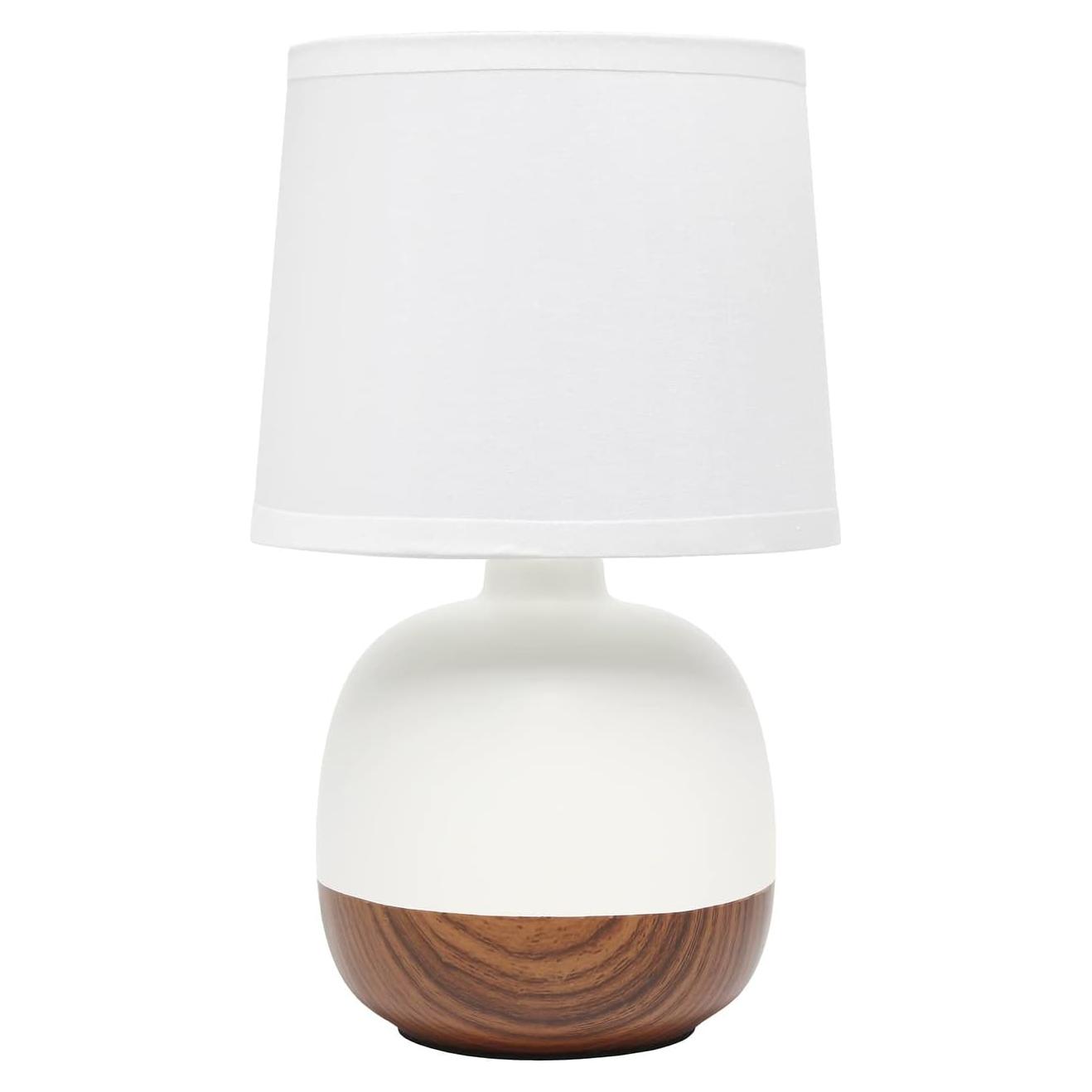 Lámpara de Mesa Diseños Simples LT2078-DWW Madera Oscura/Blanco