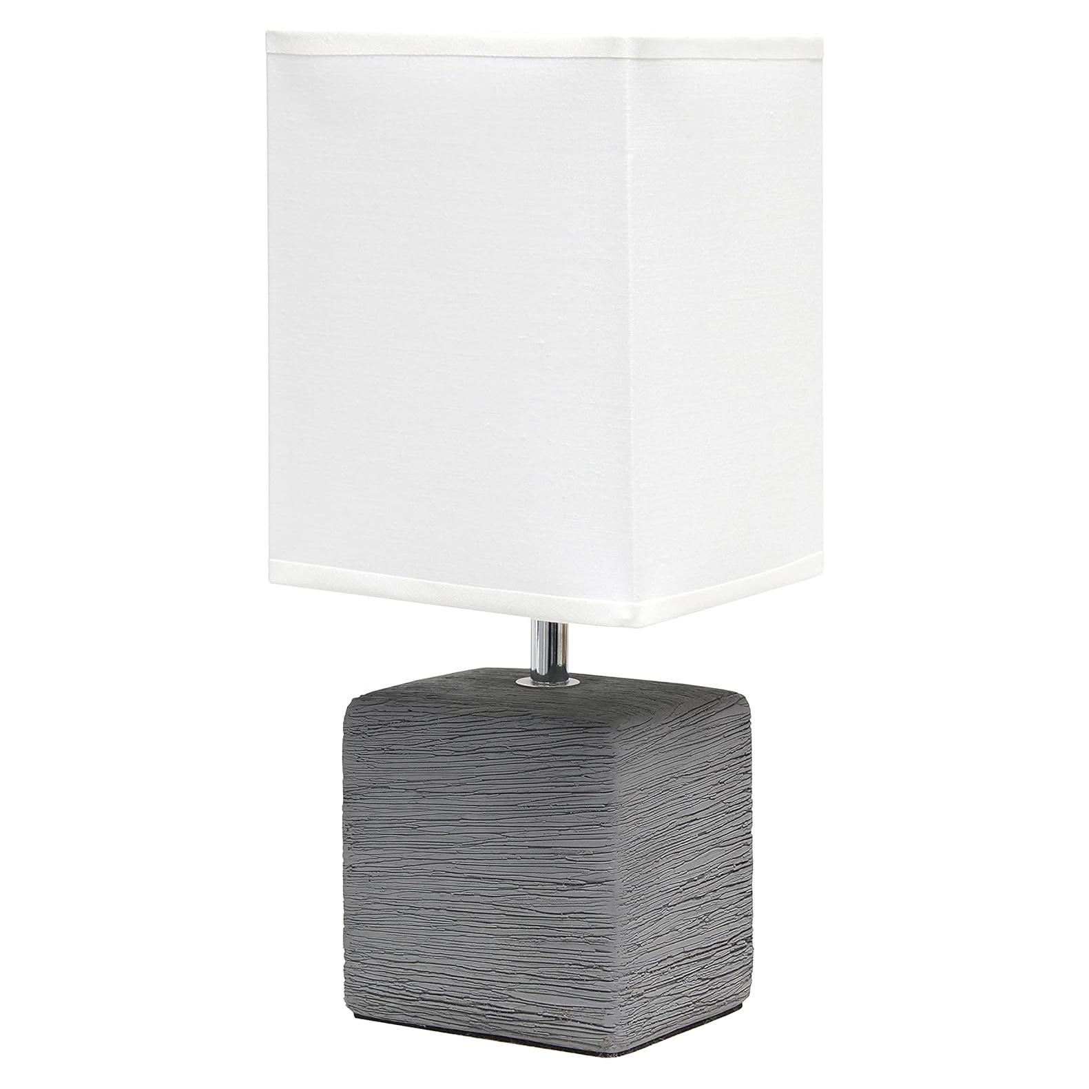 Lámpara de mesa Simple Designs LT2072-GRY gris con pantalla blanca