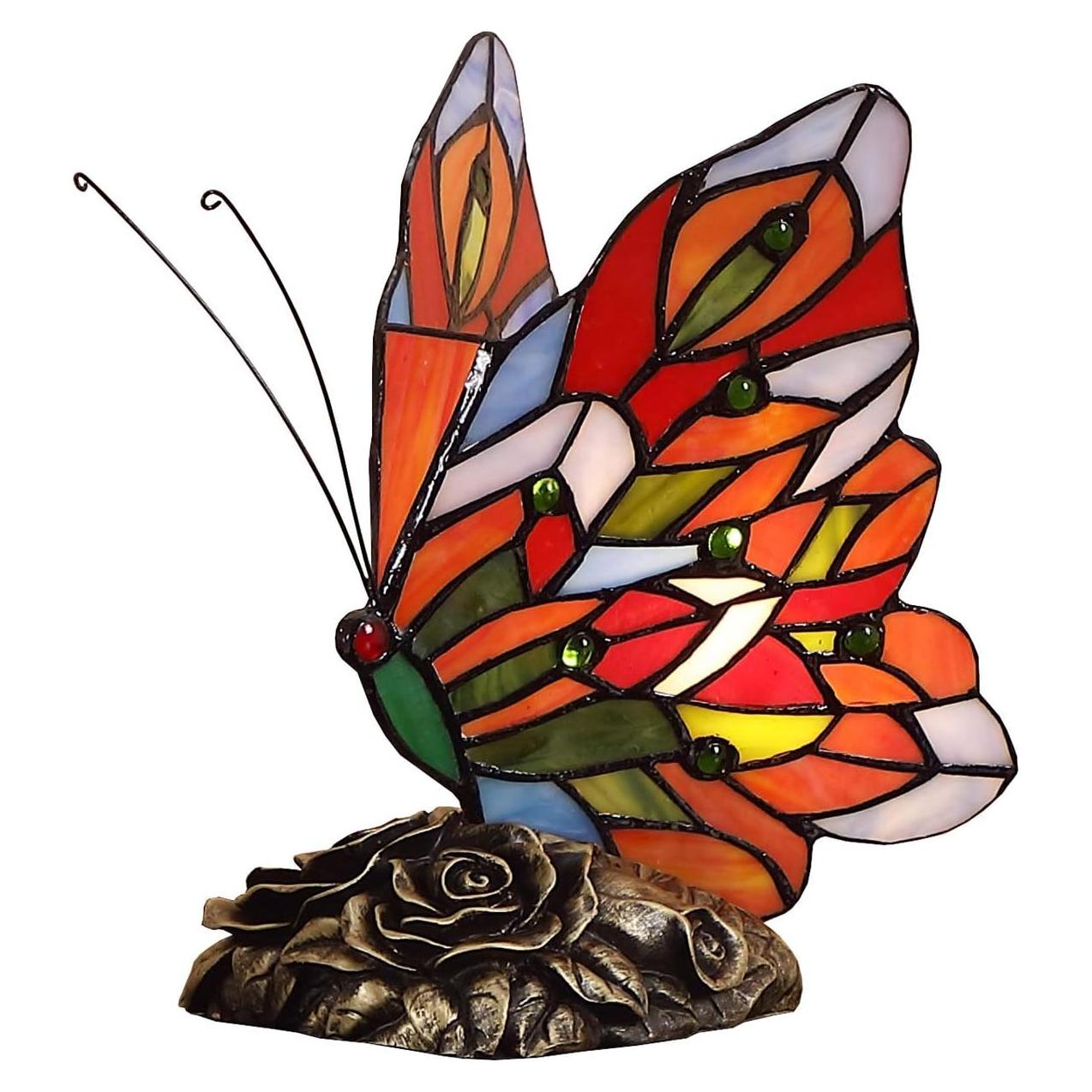 Lámpara de Mesa Tiffany Bieye L10043 Vidrio Templado Multicolor