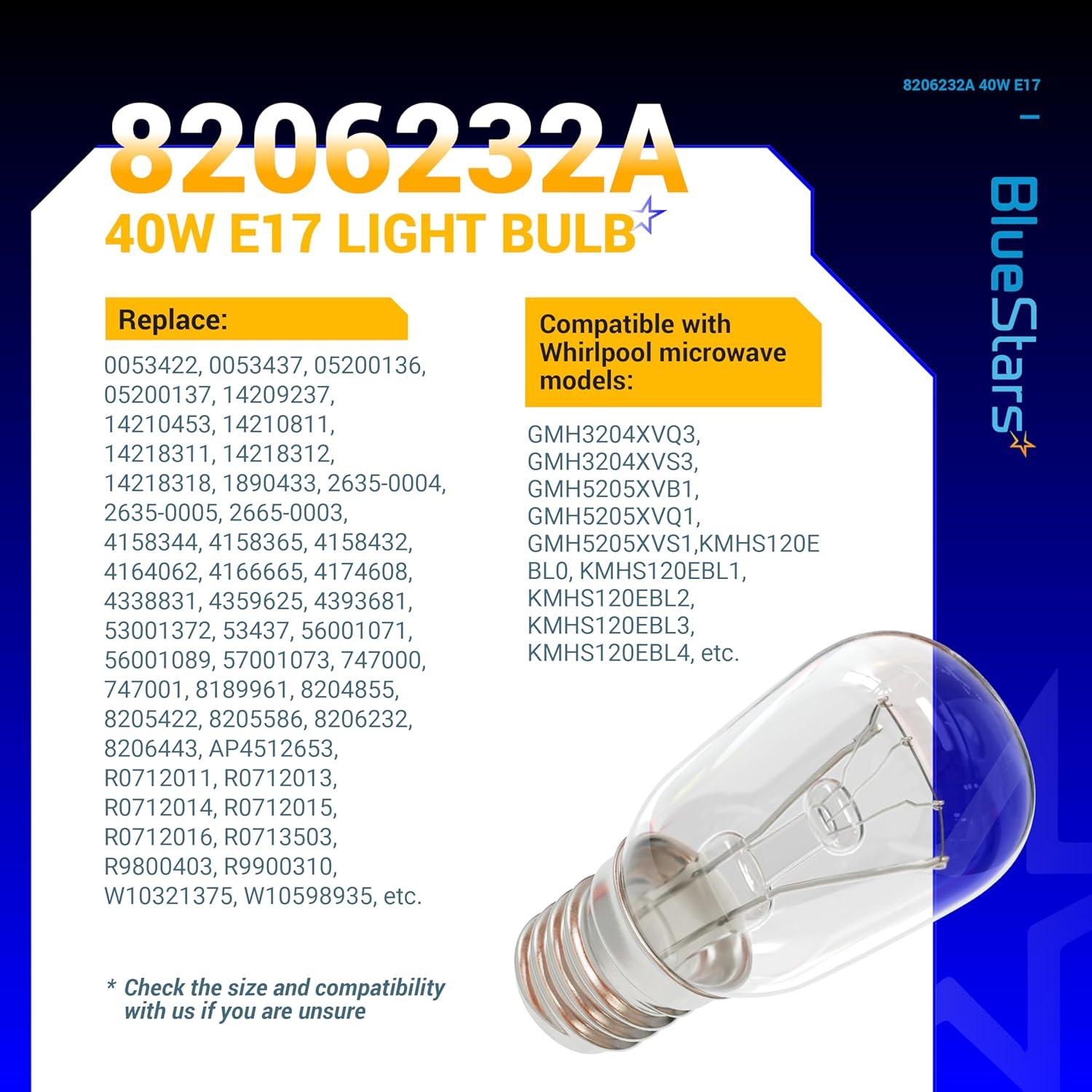 Bombilla de Luz E17 40W BlueStars 8206232A 3 Paquetes