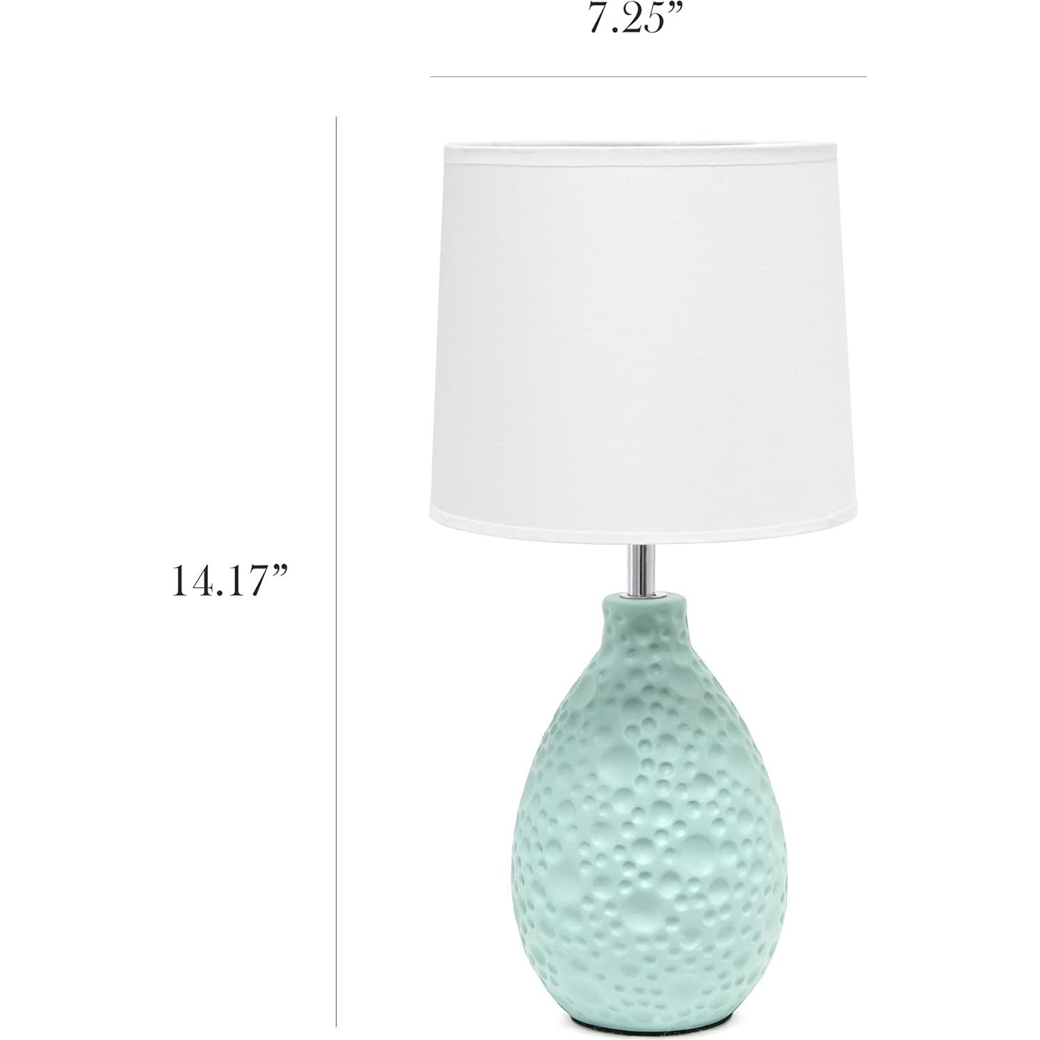 Lámpara de Mesa Simple Designs LT2003-BLU Cerámica Azul 36cm