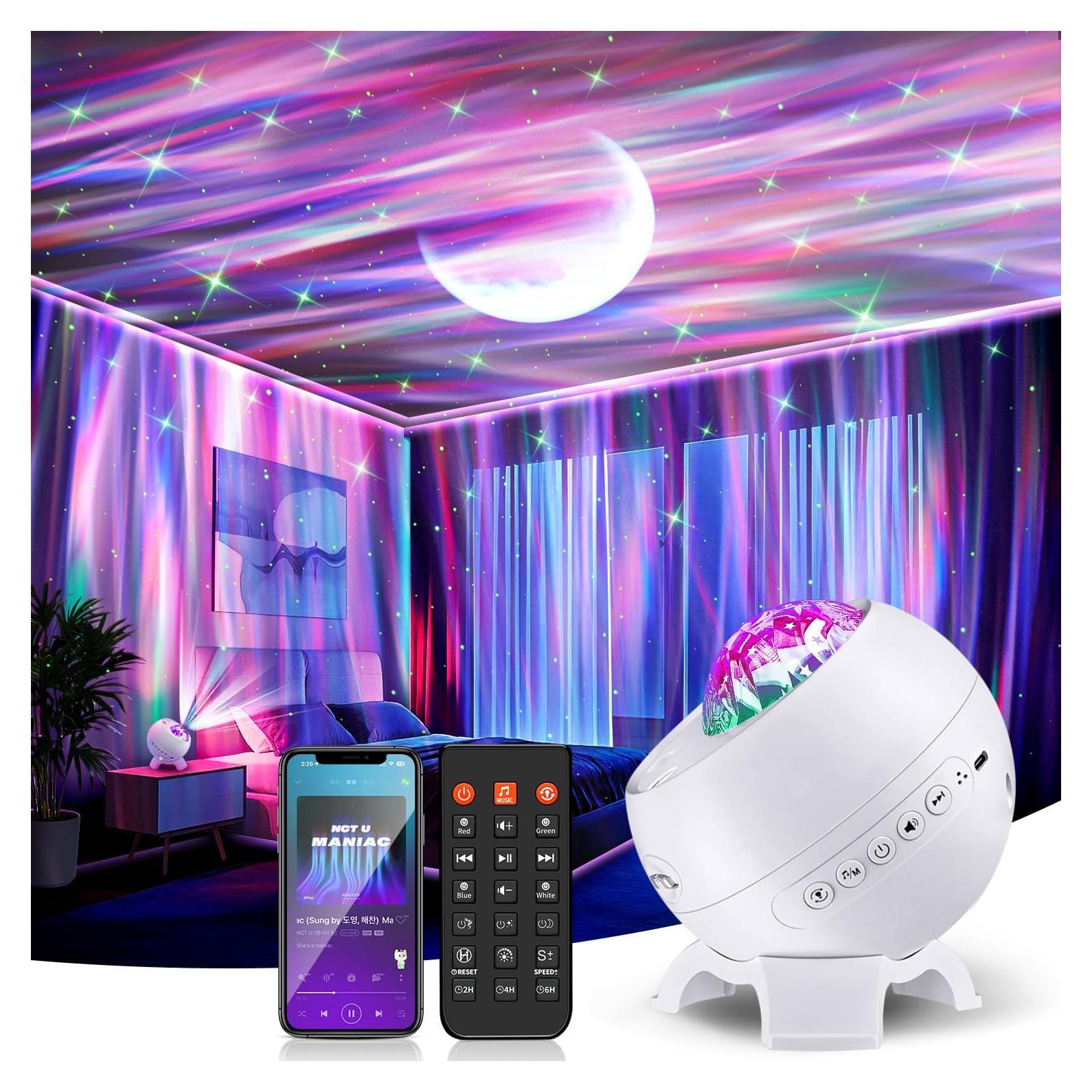 Proyector de Estrellas Coolnight WH-E12A, 180 Efectos Luz Aurora