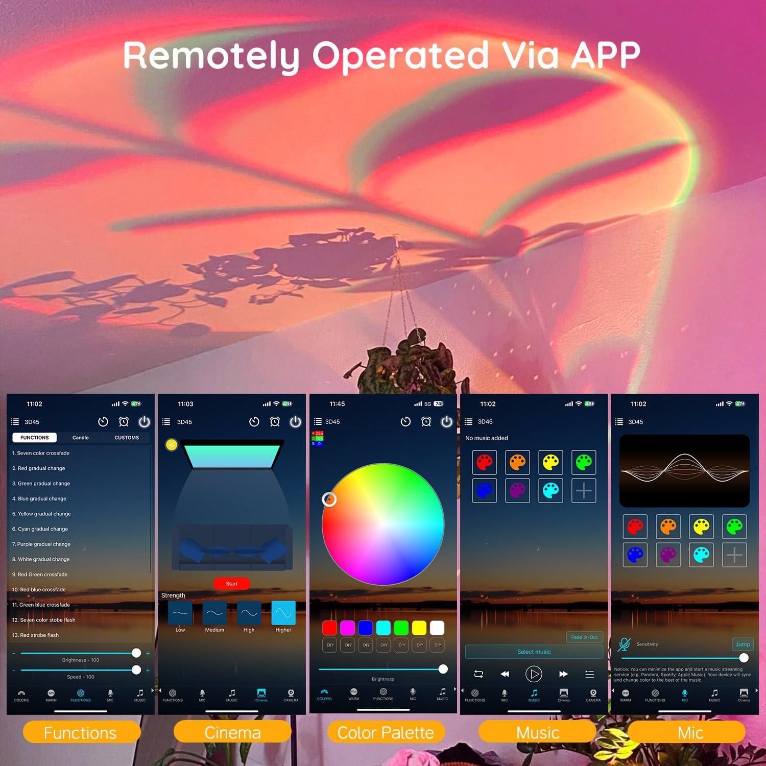 Proyector de Lámpara de Atardecer Neroupe N02 LED RGB+W