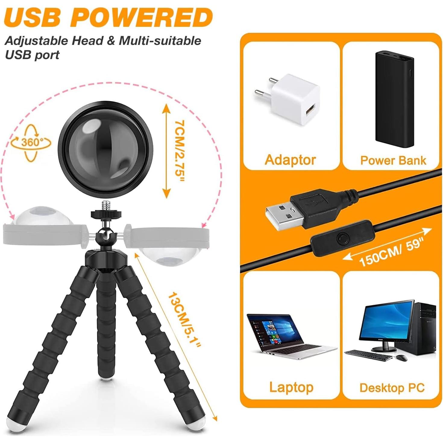 Lámpara Proyector de Atardecer QUIGO H7011 RGB 16 Colores