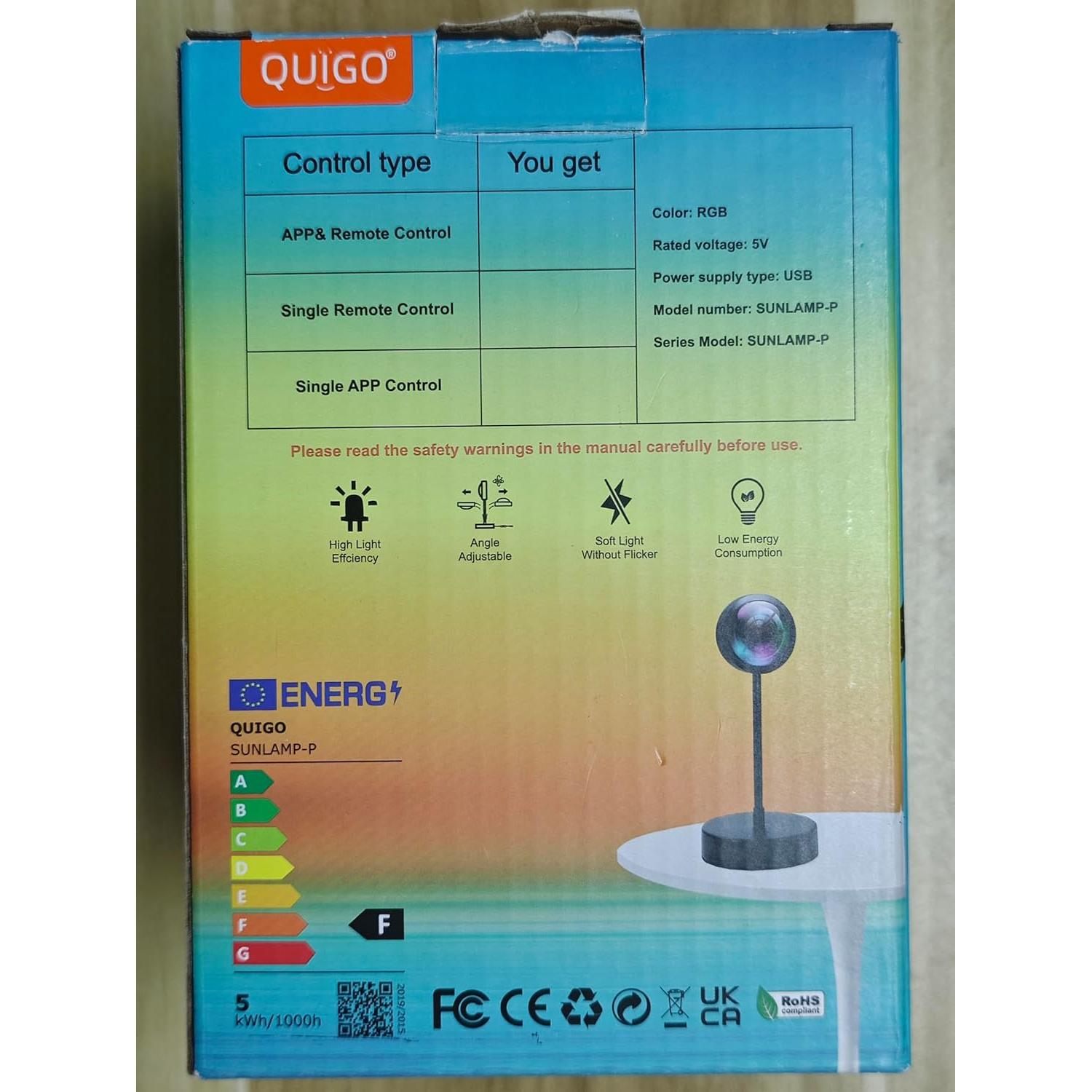 Lámpara Proyector de Atardecer QUIGO H7011 RGB 16 Colores