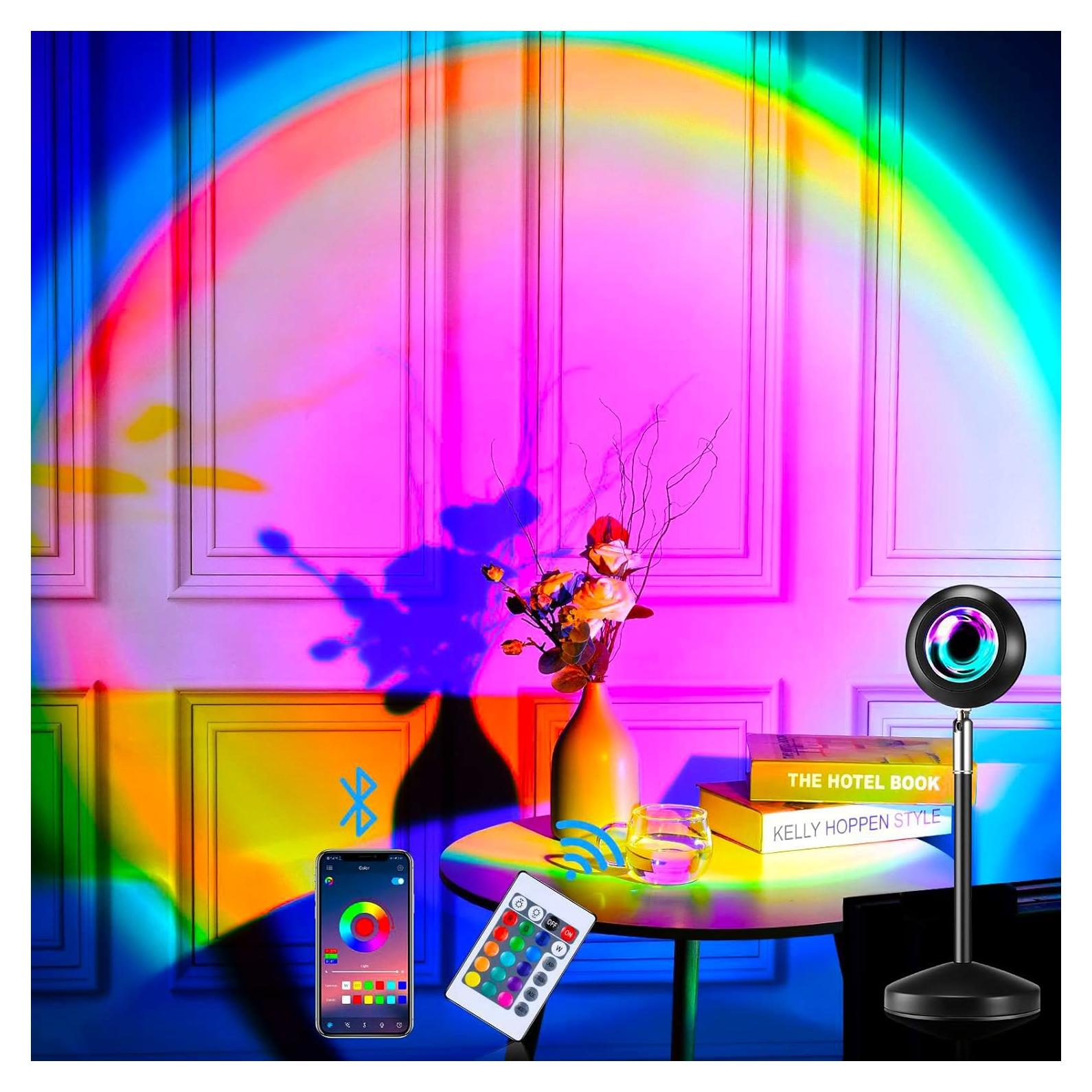 Proyector de Luz de Atardecer AMIAEDU 16 Colores Control Remoto