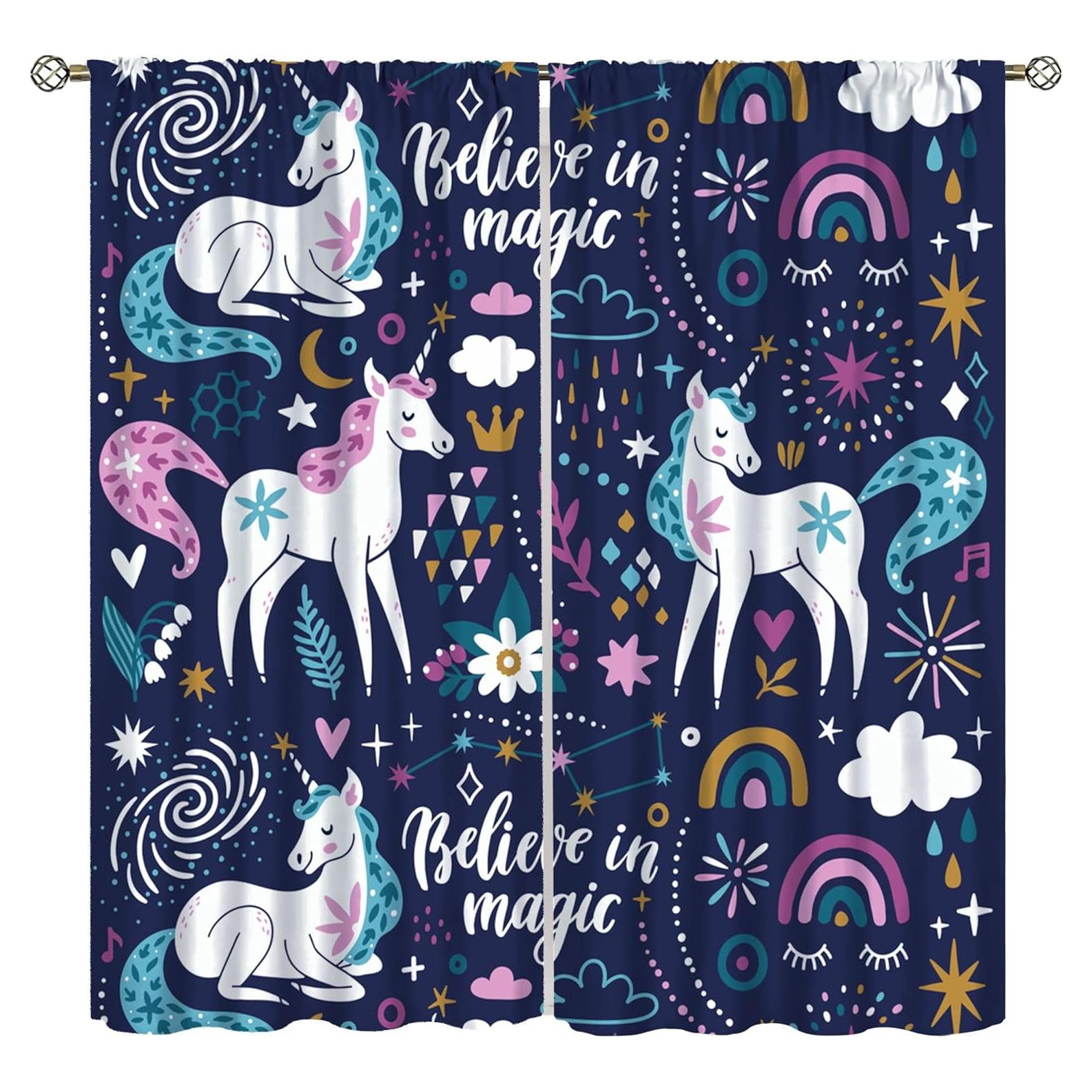 Cortinas Blackout VUMIVI Unicornio 106.68x137.16 cm