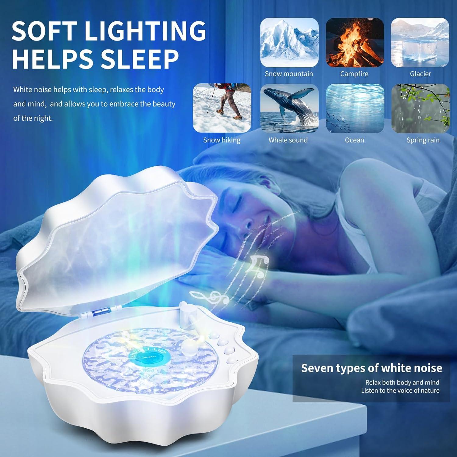 Proyector de Olas y Altavoz Bluetooth Shell001 - Luz Nocturna