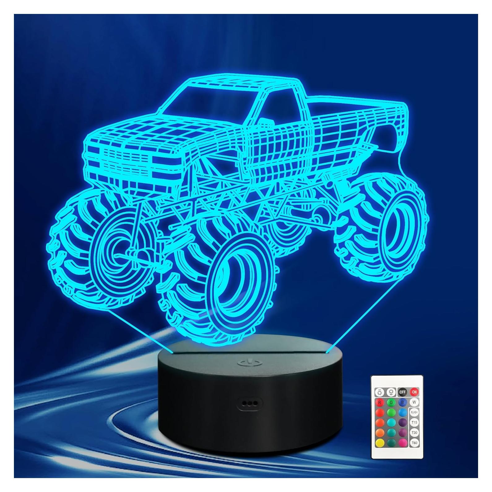 Luz Nocturna 3D LED Camión Monstruo CoolGift Mart