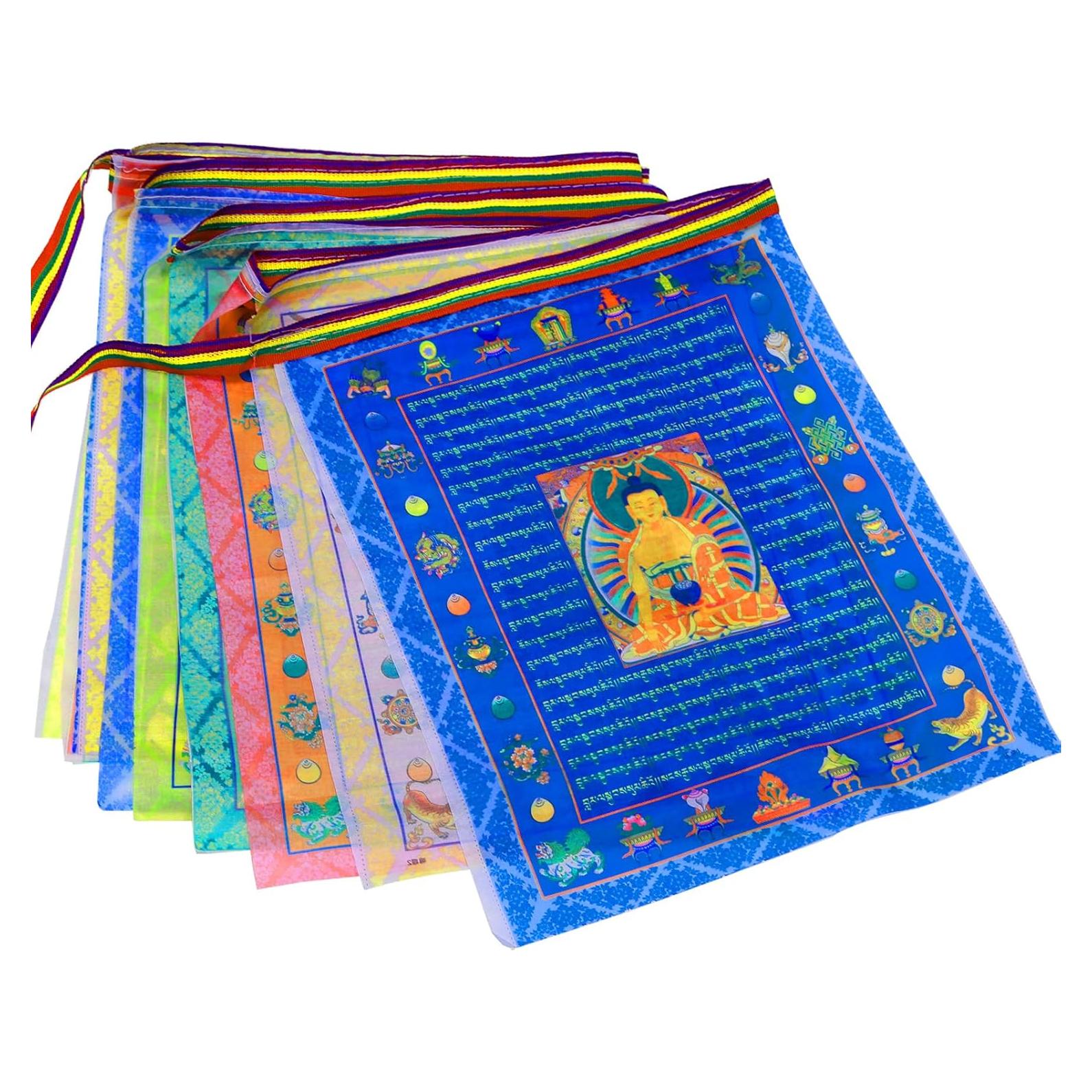 Banderas de Oración Budista Tibetanas 20pcs Seda 36x28cm