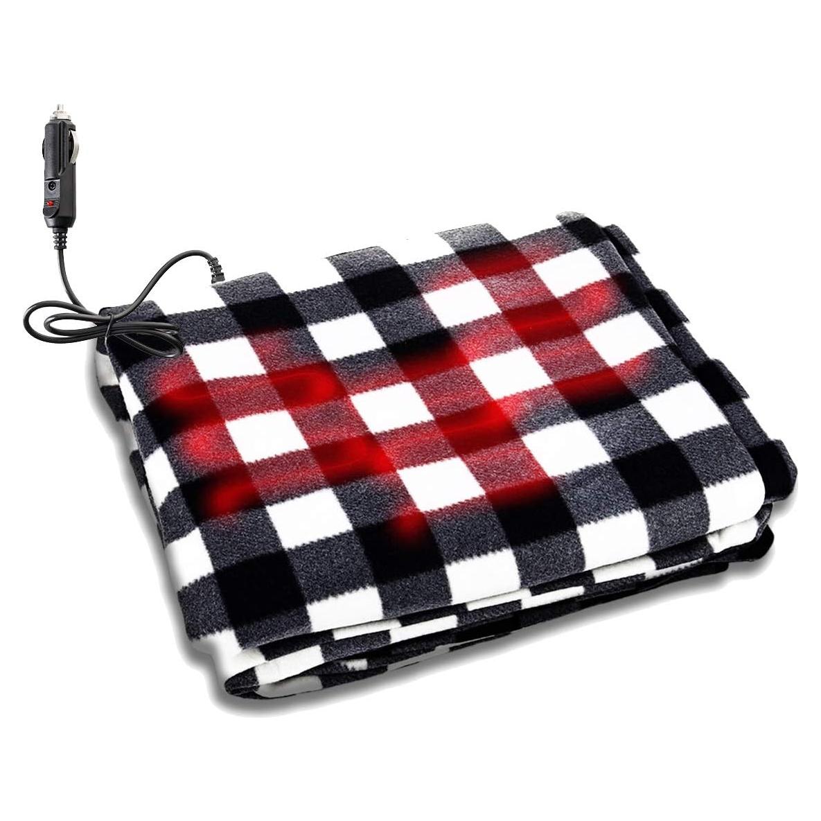 Manta de Viaje Calentada ZONETECH 12V Forro Polar Invierno