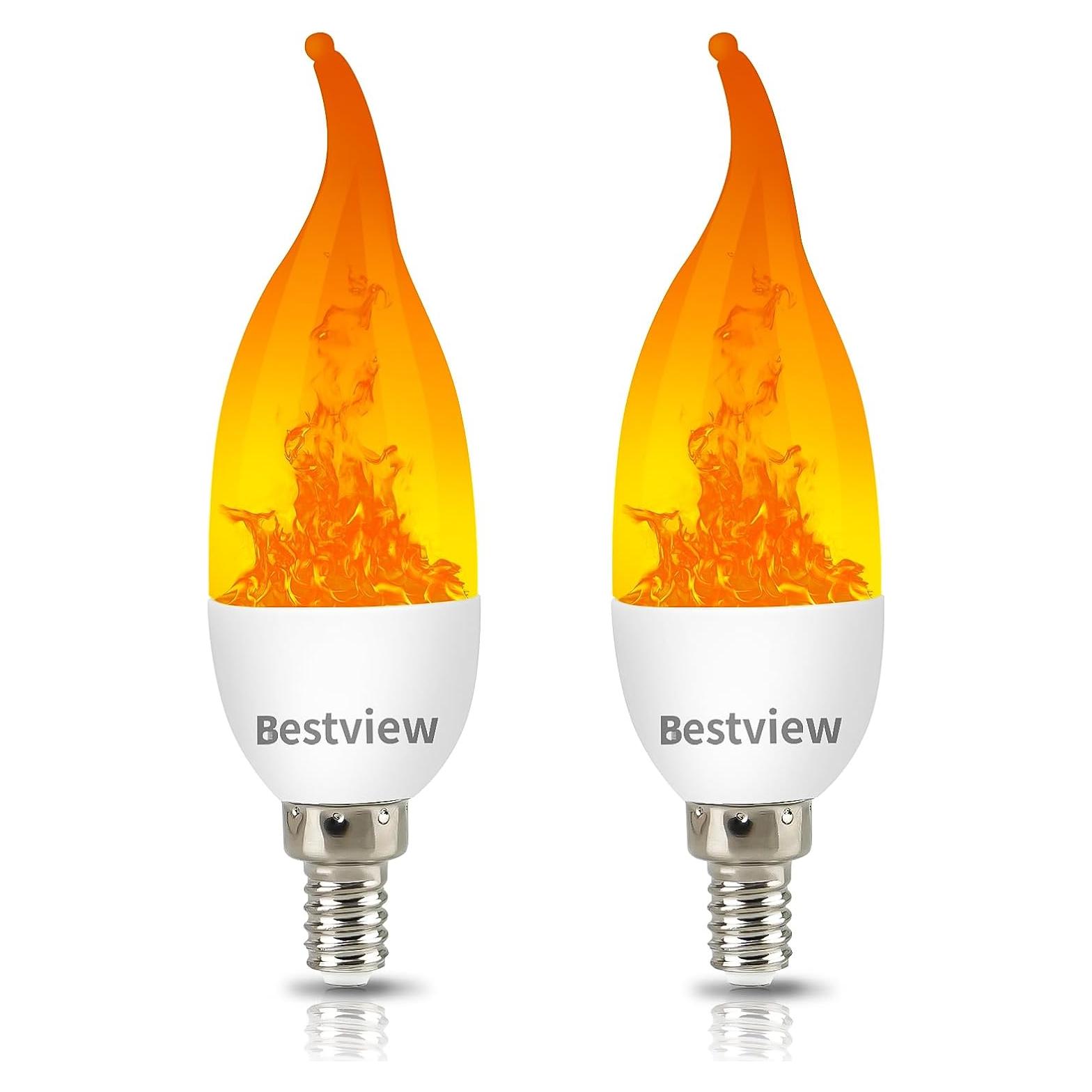 Bombillas LED E12 con Efecto Llama Bestview - Paquete de 2