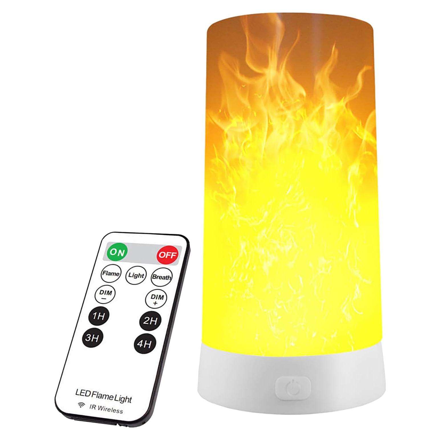 Lámpara LED Efecto Llama LOVUMMOR con Control Remoto y Temporizador