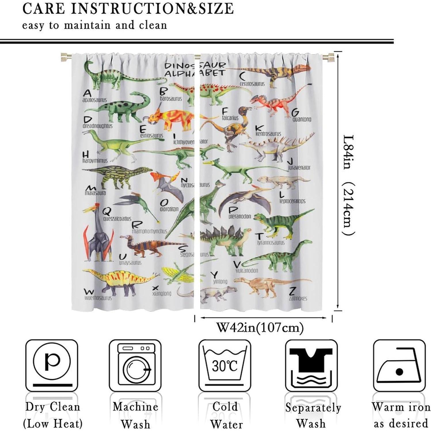 Cortinas de Dinosaurios ShiTingYu 2 Paneles 214x214cm