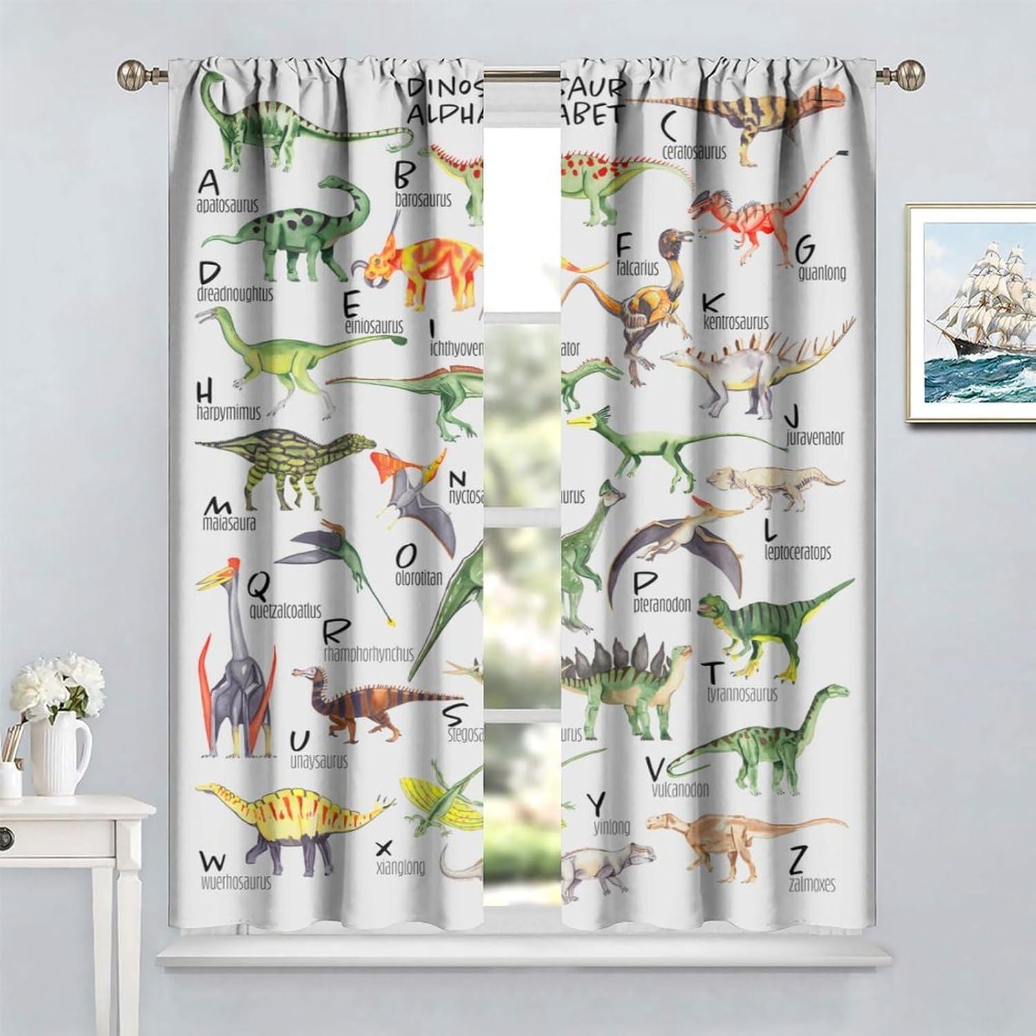 Cortinas de Dinosaurios ShiTingYu 2 Paneles 214x214cm