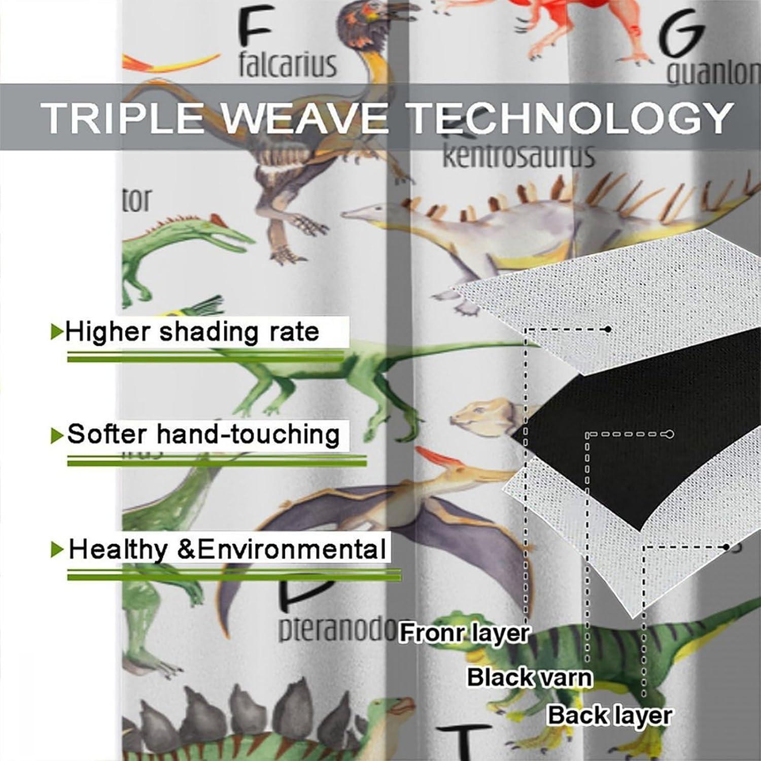 Cortinas de Dinosaurios ShiTingYu 2 Paneles 214x214cm