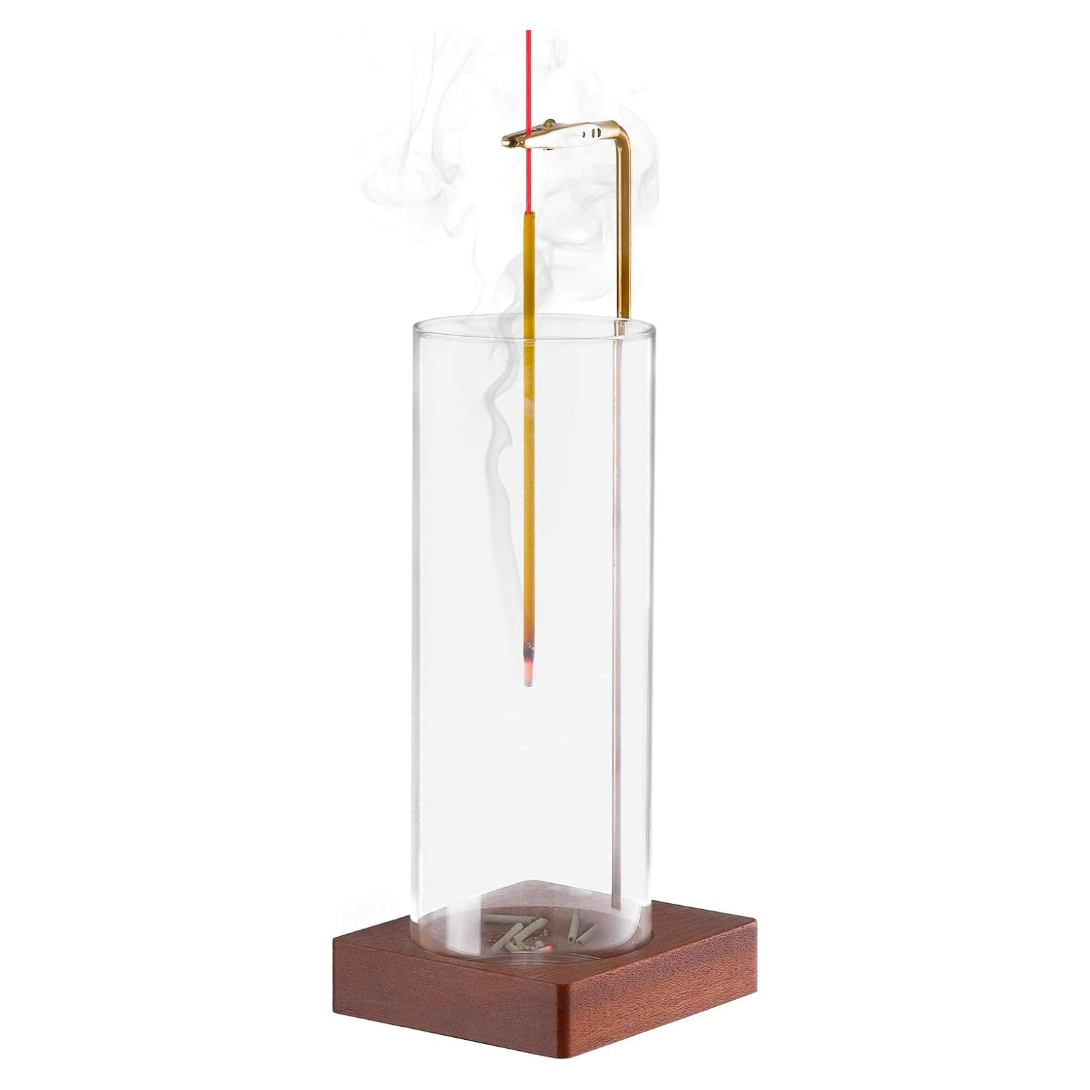 Soporte de Incienso Durmmur con Vidrio Removible y Madera