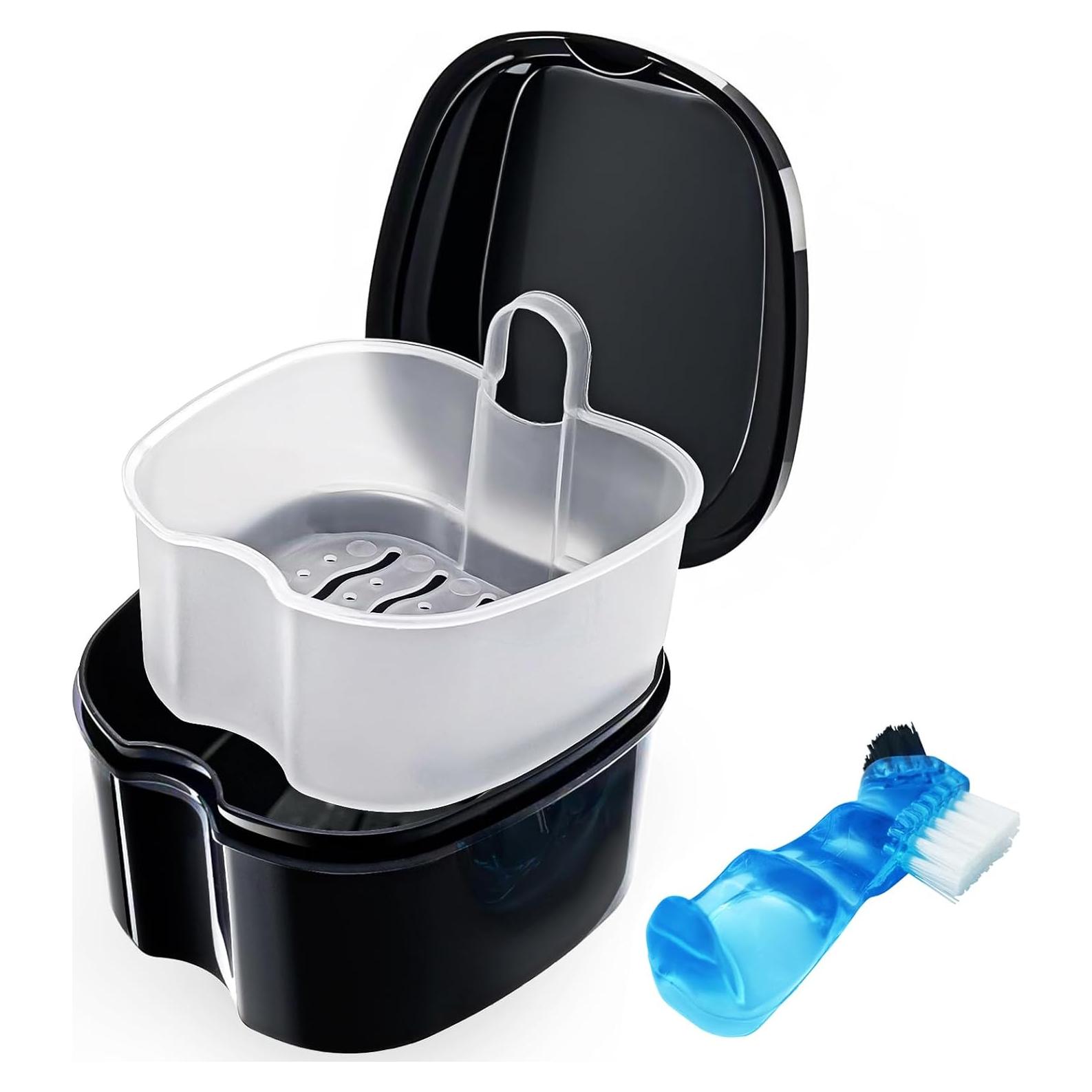 Estuche Limpiador de Dentaduras Keedolla Negro 9.4x9.1cm