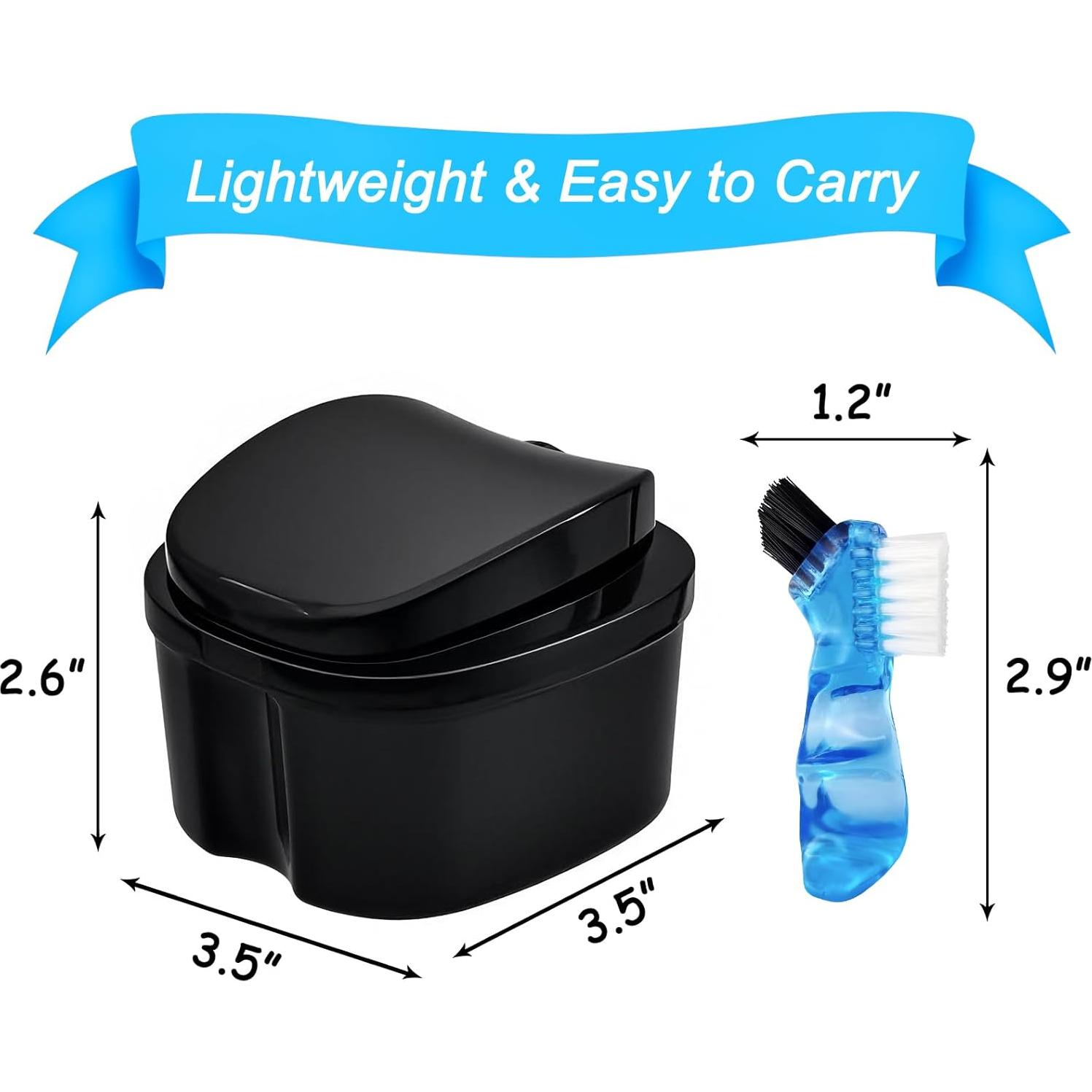 Estuche Limpiador de Dentaduras Keedolla Negro 9.4x9.1cm