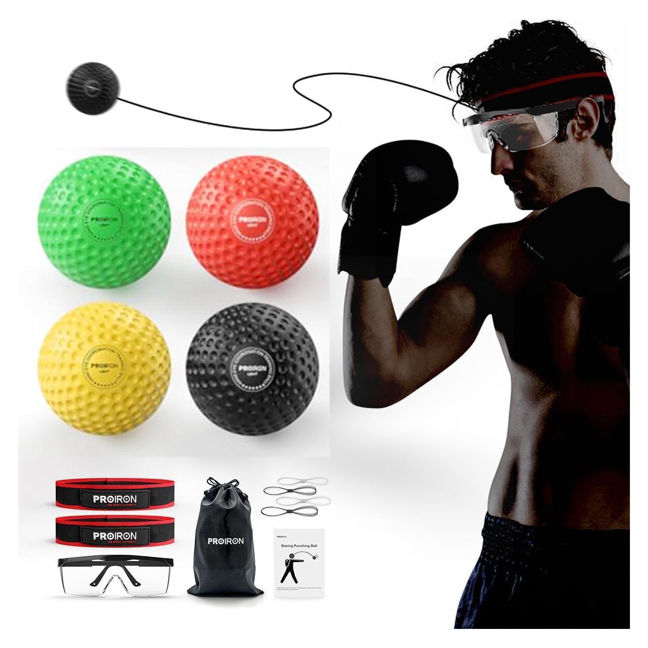 Bola de Reflexión de Boxeo PROIRON con Gafas de Seguridad