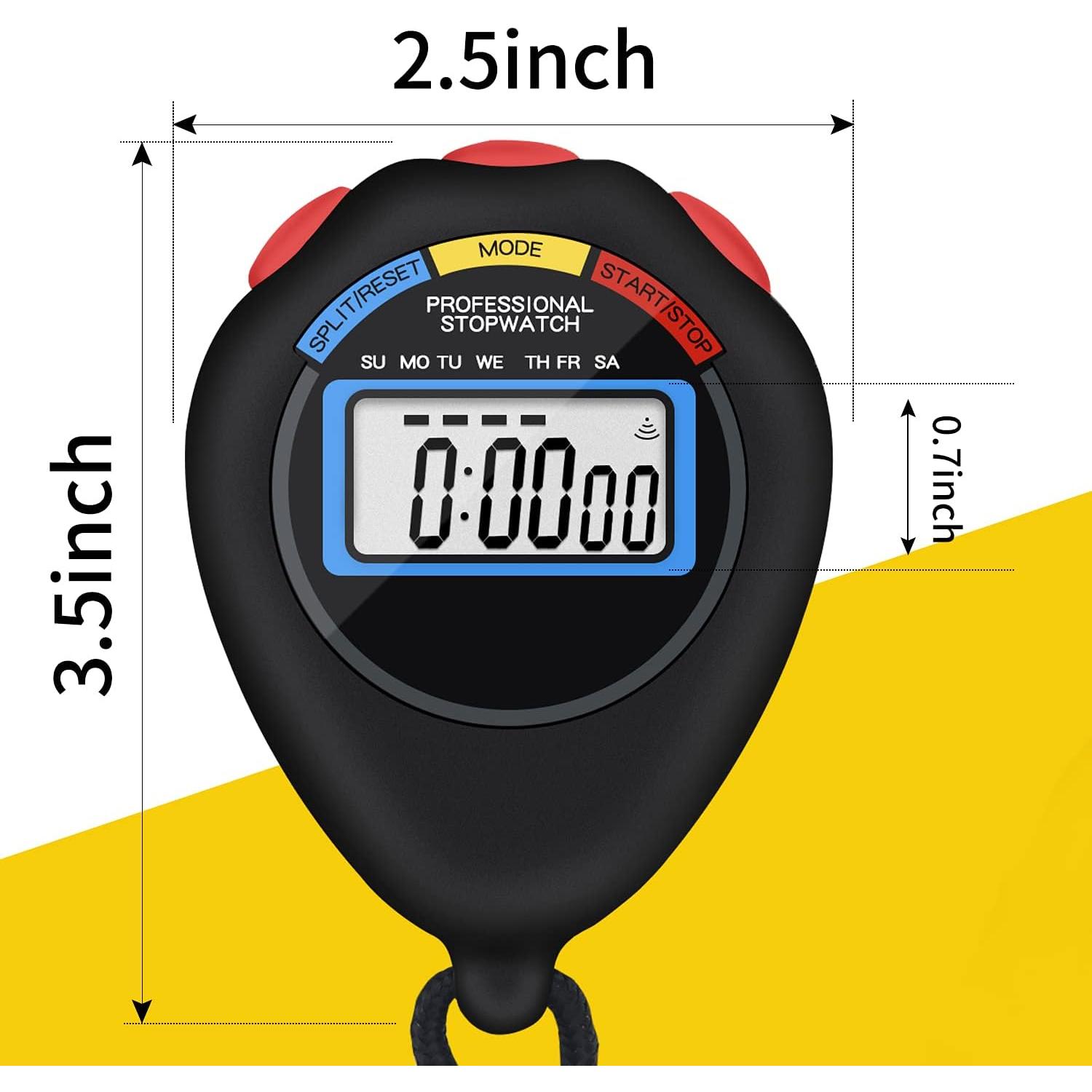 Cronómetros Electrónicos Digitales Pgzsy - Paquete de 6, Negro