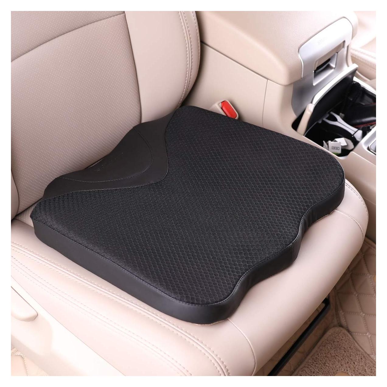 Cojín de Asiento de Coche KINGLETING Espuma Viscoelástica Negro