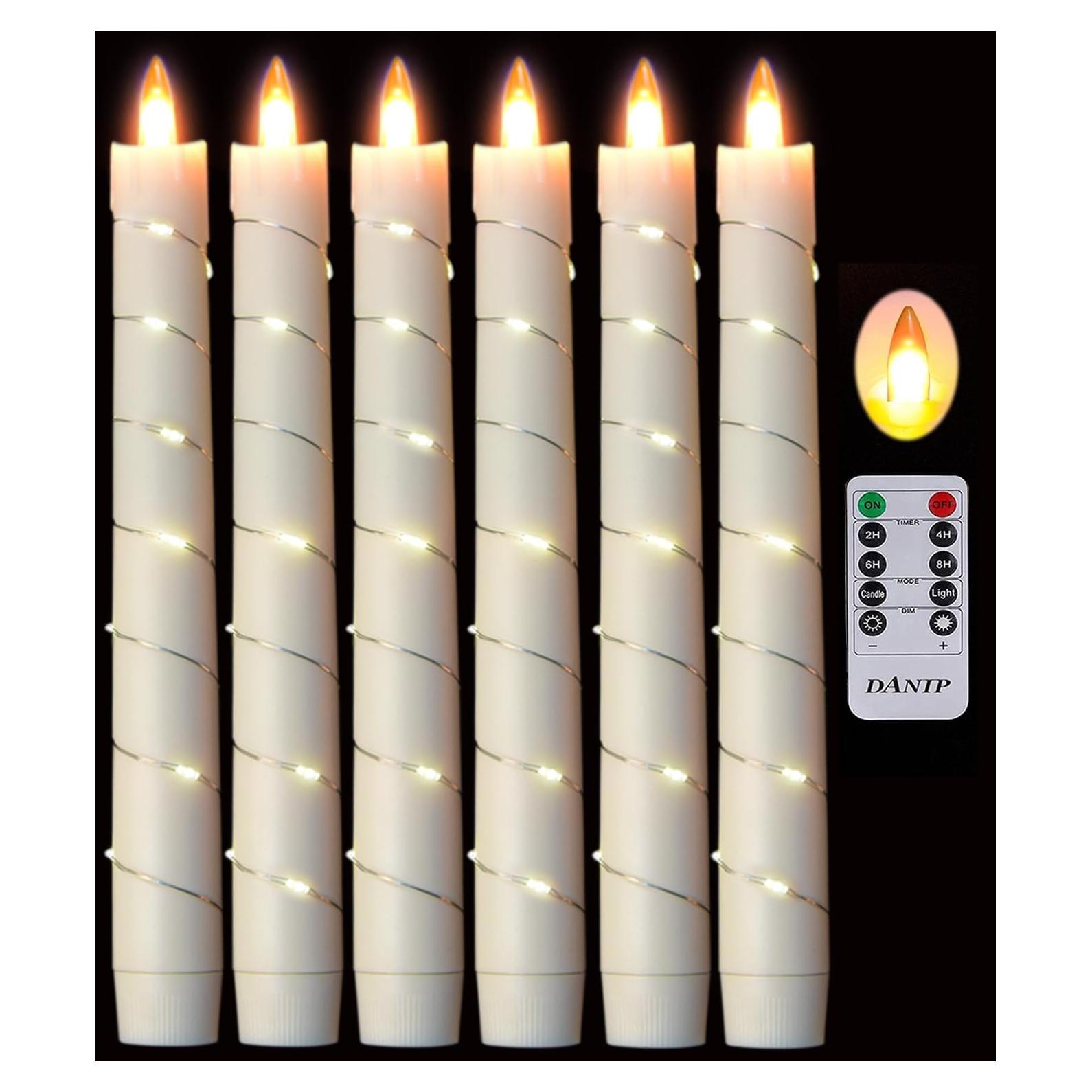 Vela LED sin llama Danip con control remoto y luz de estrellas