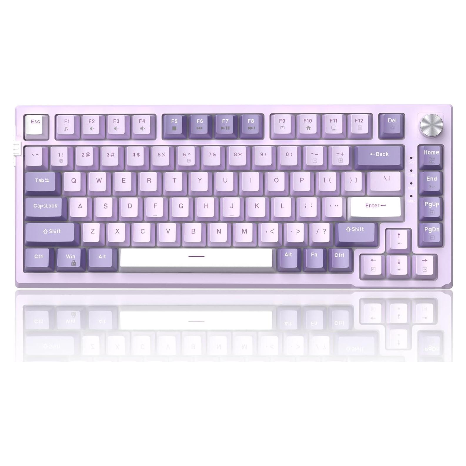 Teclado Mecánico MageGee SKY81 75% RGB Violeta Personalizado