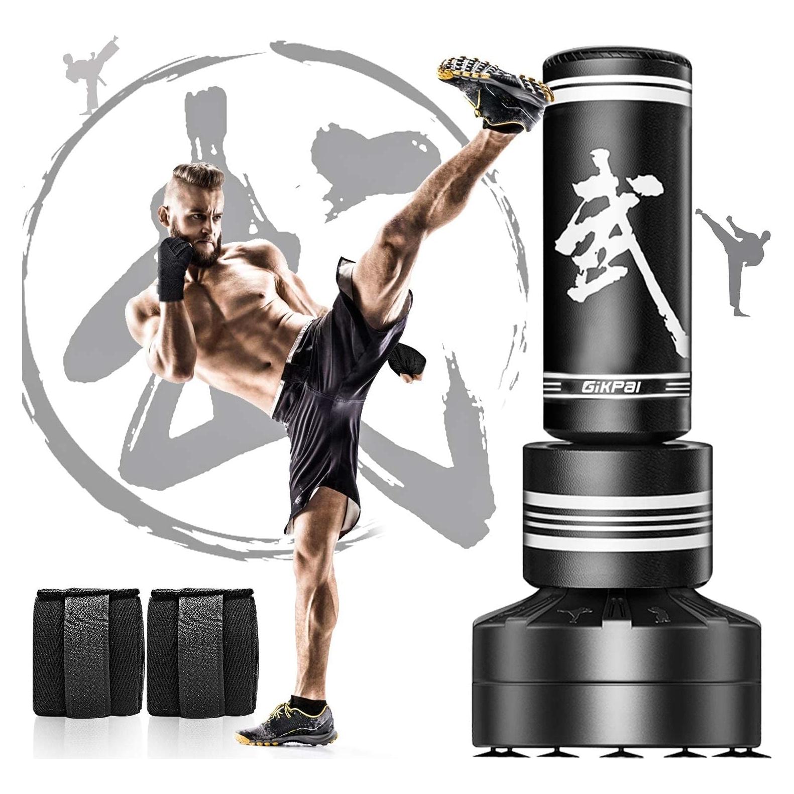 Saco de Boxeo Independiente GIKPAL con Guantes y Base Estable