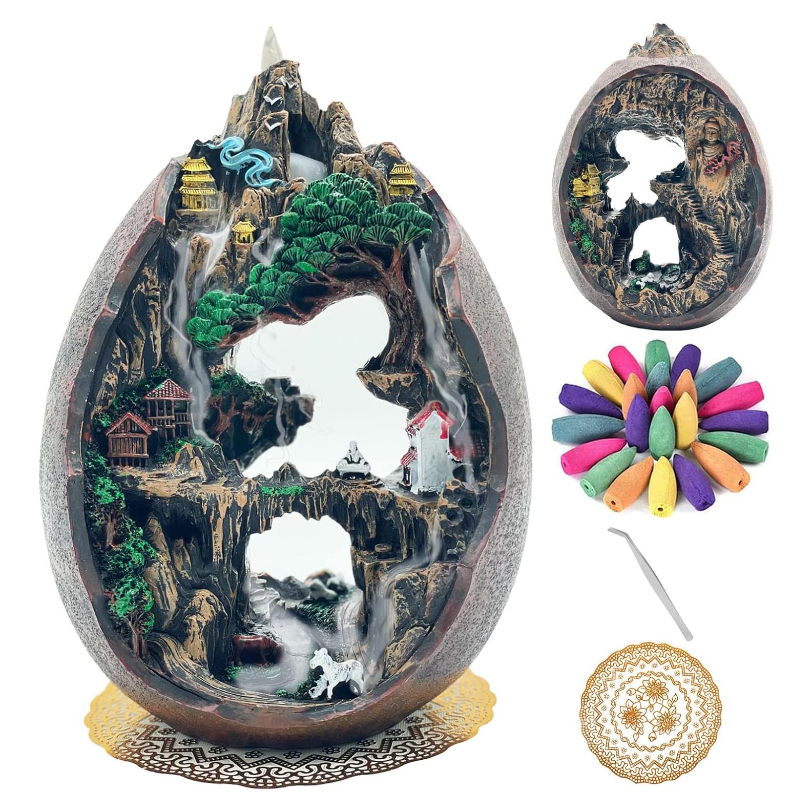 Quemador de Incienso Cascada Zvaiuk 28x13x33cm Resina