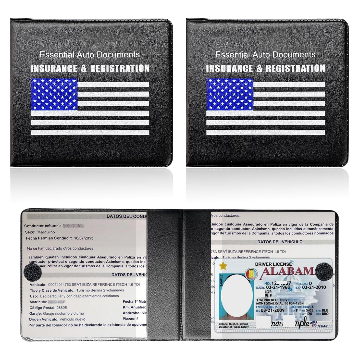 Soporte de Registro y Seguro de Automóvil Suvnie 2 PCS