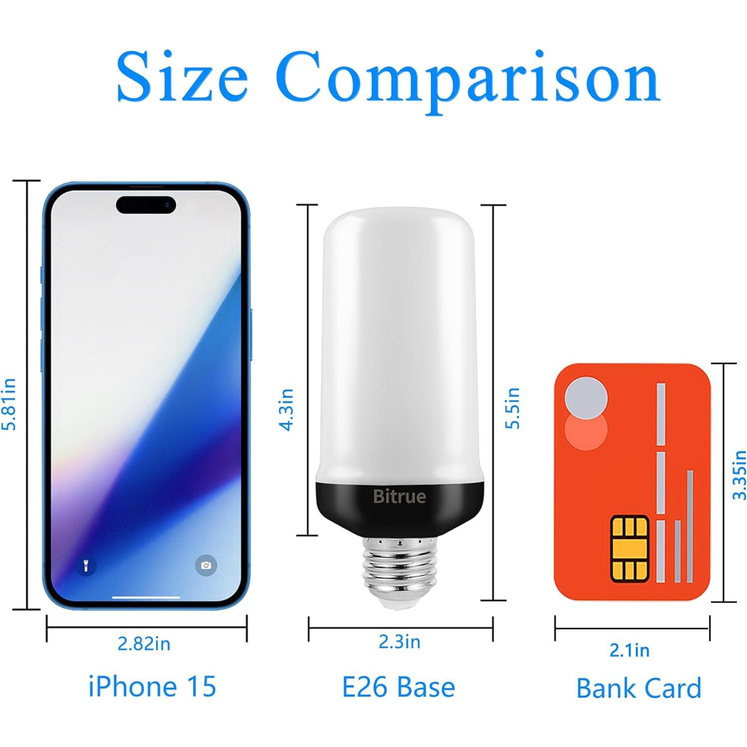 Bombillas LED de Llama Bitrue Azul 2 Paquete Efecto Fuego