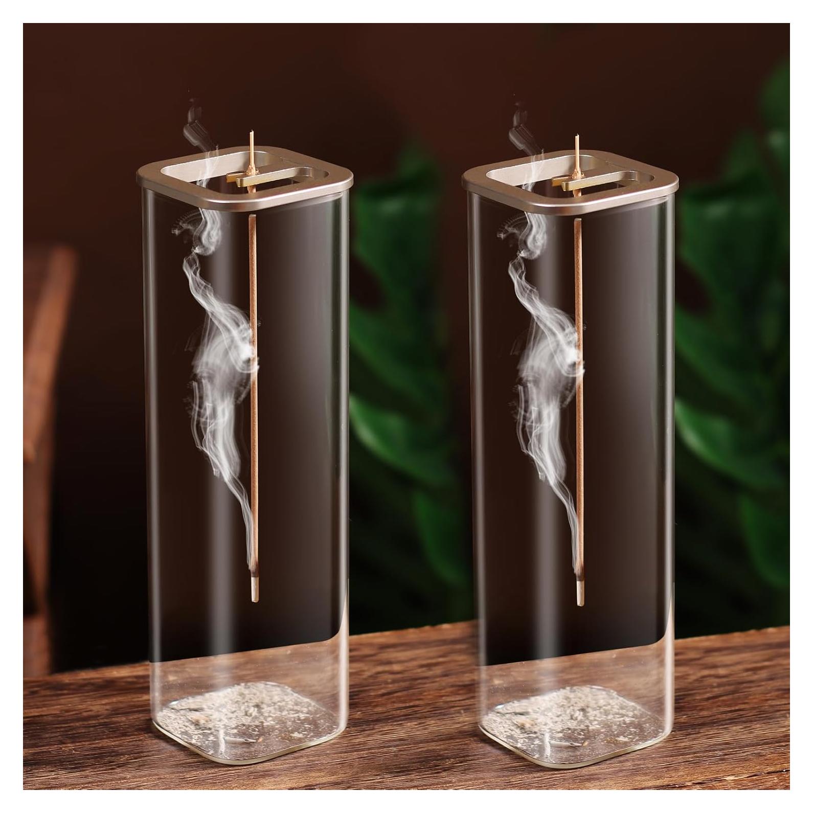 Soporte para Incienso Eavida con Recogedor de Cenizas - 2 Paquetes Oro Champán