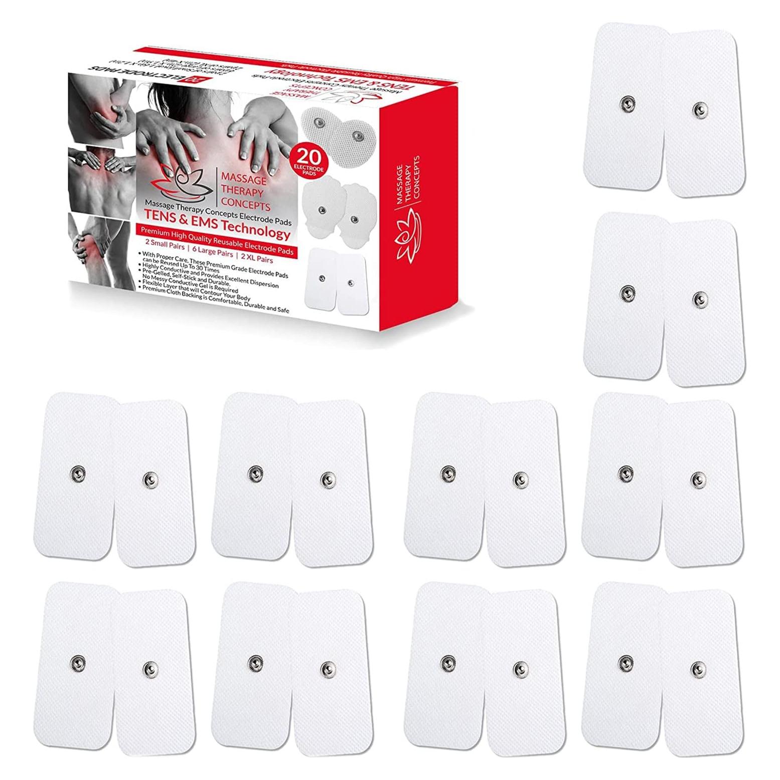 Almohadillas Electrodos TENS Conceptos de Terapia X-Large 20 Pzas