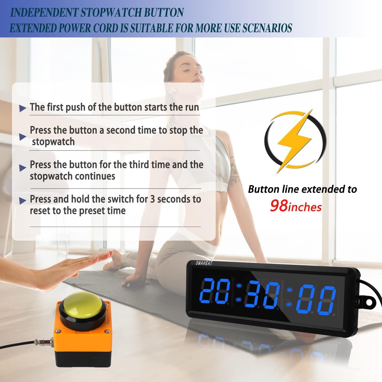 Temporizador de Fitness SMAHEAT LED Azul 1.5" Cronómetro