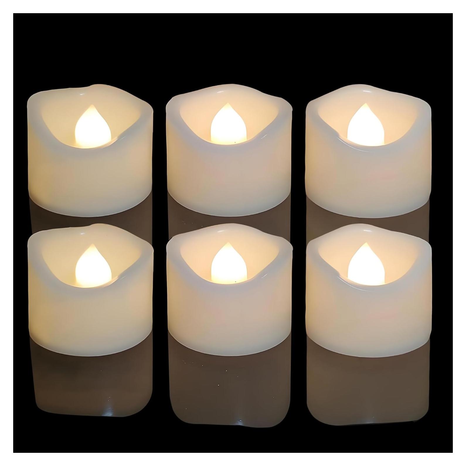 iZAN 12 Velas LED Sin Llama con Batería, Color Blanco Crema