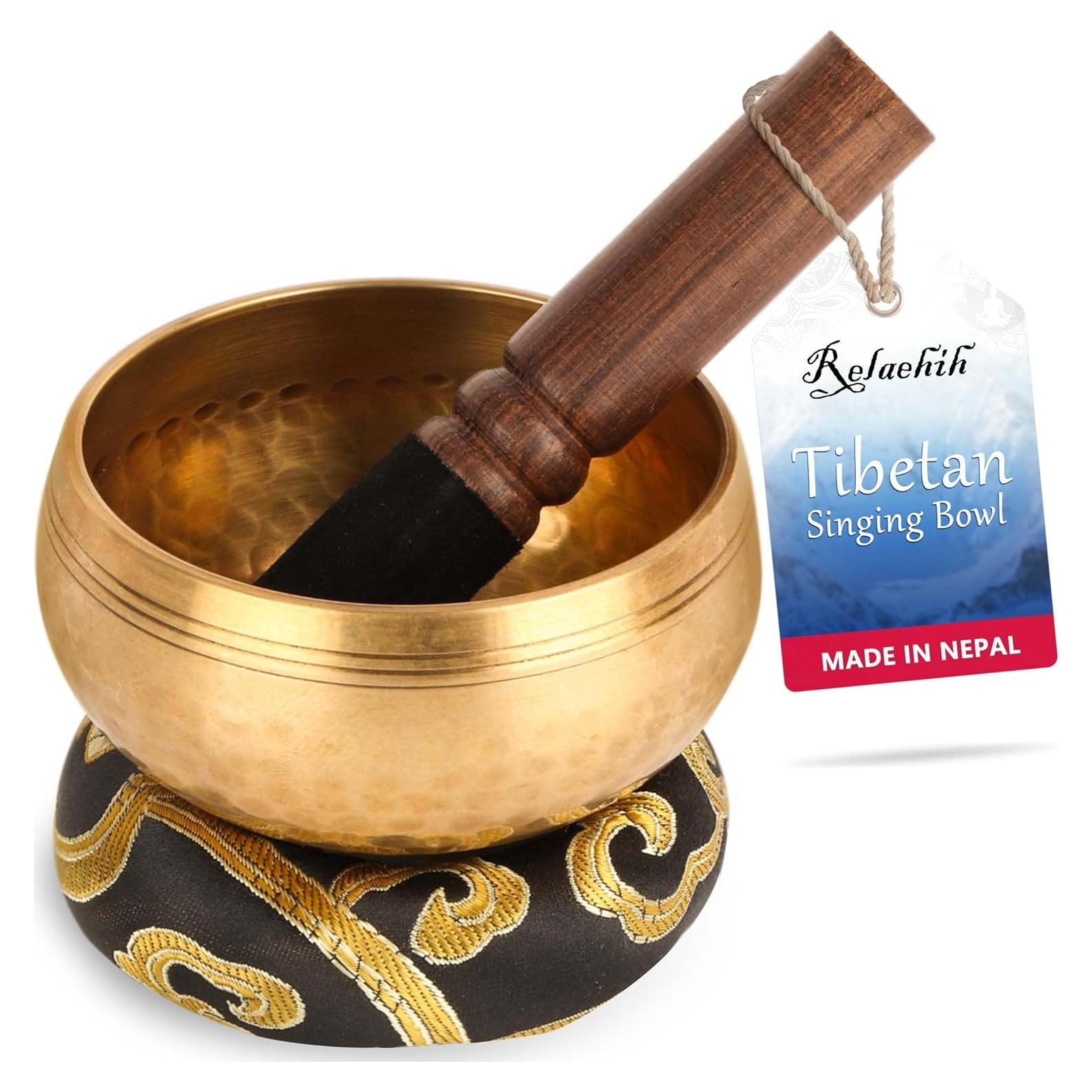 Cuenco Tibetano Sonoro Relaehih 8 cm Negro - Hecho a Mano en Nepal